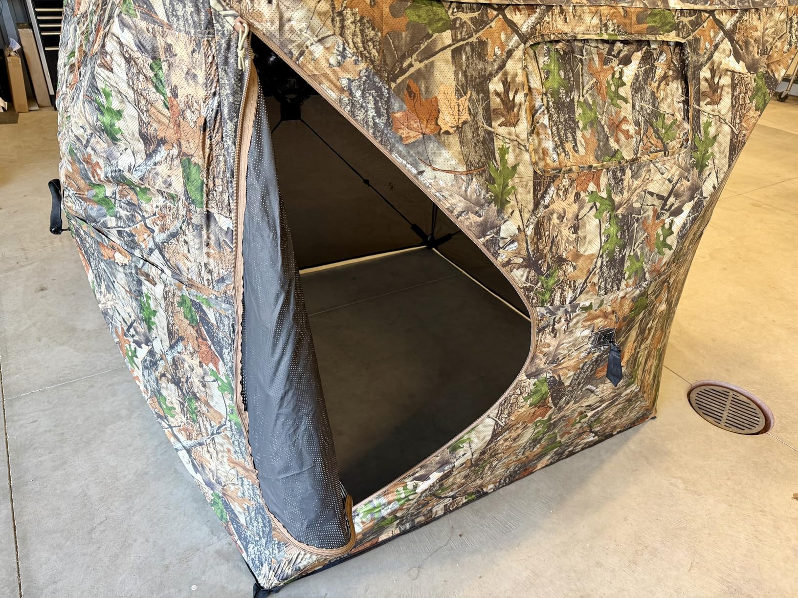 HUNTSEN Hunting Blind 270 Degree See Through Ground Blind - 2-3 & 3-4 Person Pop Up Deer Blind for Hunting with Carrying Bag - 300D Reinforced Portable Durable Blind for Turkey and Deer customer photo 1
