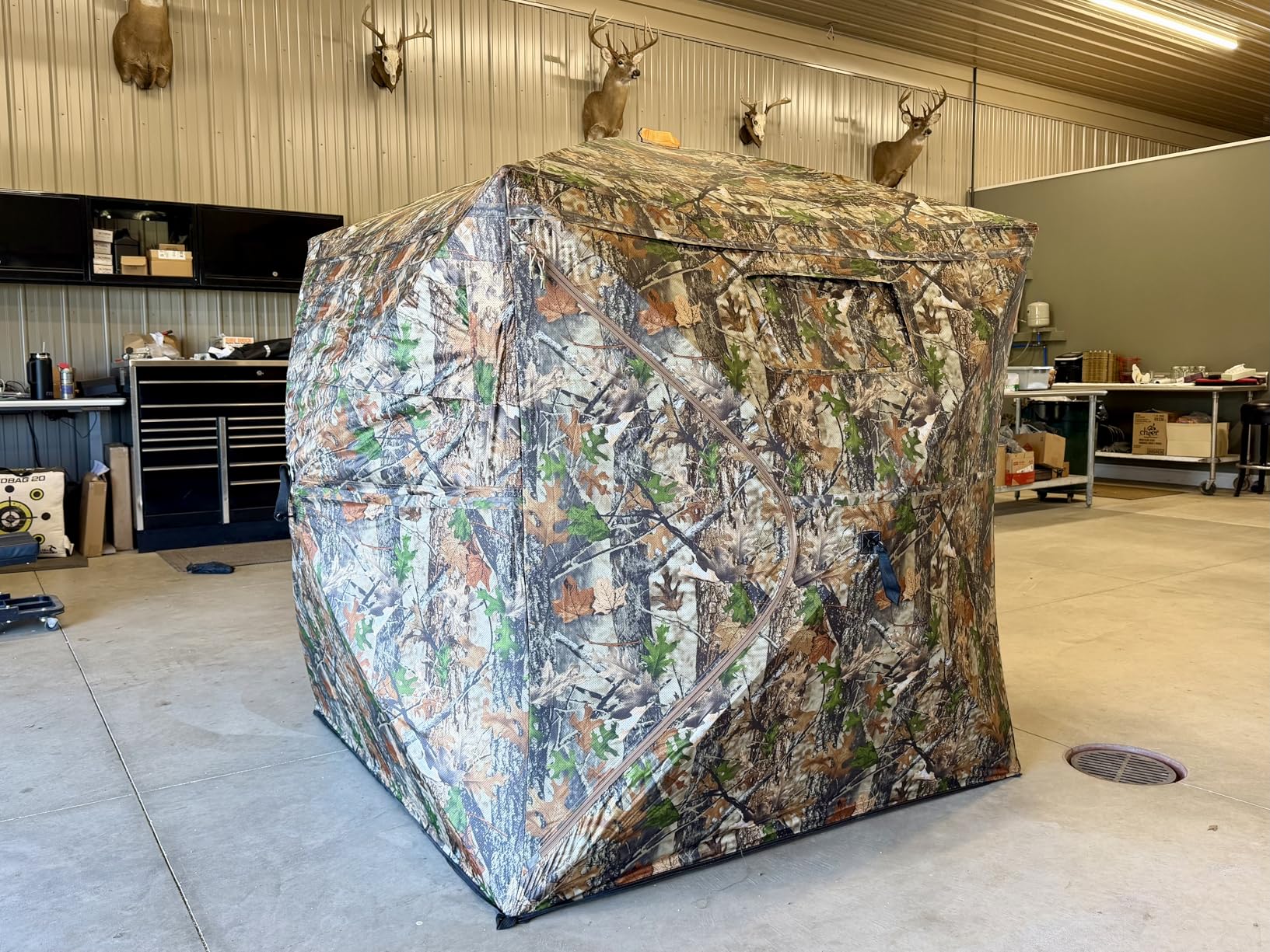 HUNTSEN Hunting Blind 270 Degree See Through Ground Blind - 2-3 & 3-4 Person Pop Up Deer Blind for Hunting with Carrying Bag - 300D Reinforced Portable Durable Blind for Turkey and Deer customer photo 2