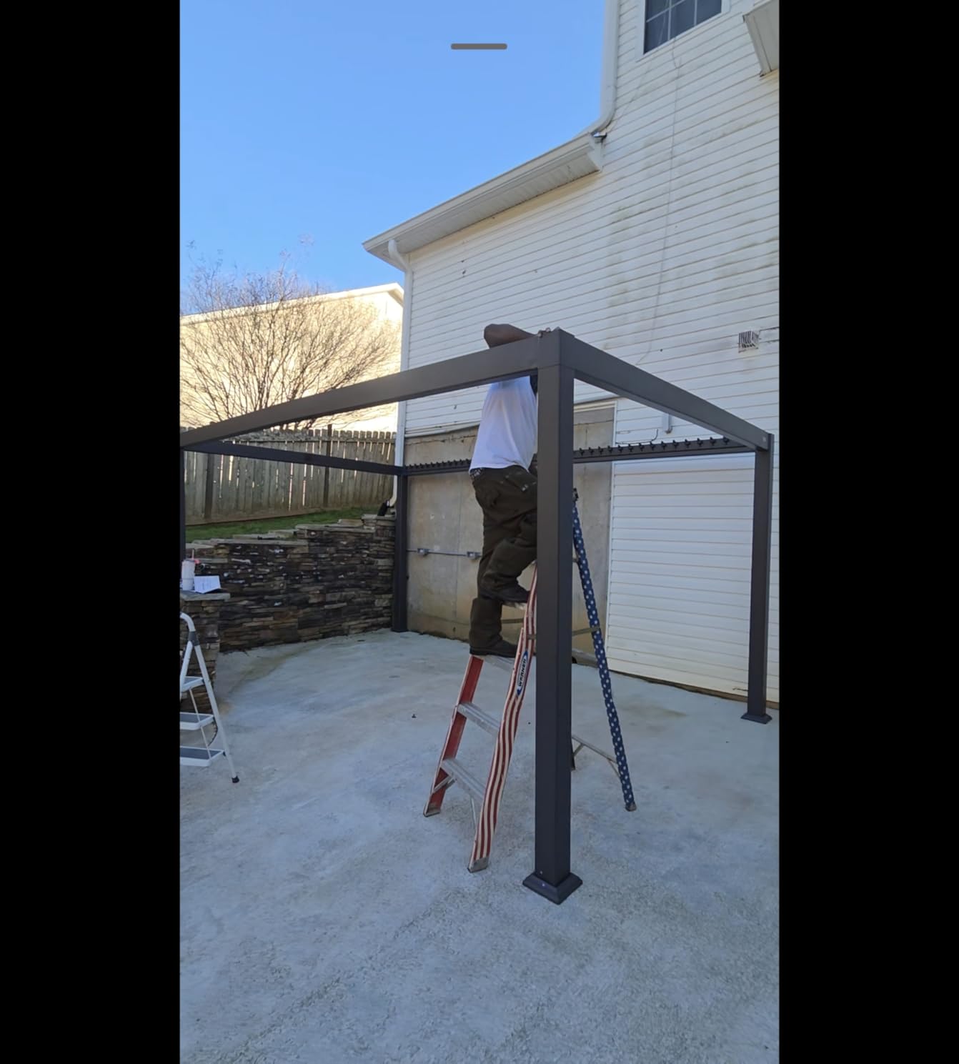 PURPLE LEAF Louvered Pergola 10' x 16' Aluminum Outdoor Pergola with Adjustable Louvers Roof and Integrated Drainage System 70 Mph High Wind Resistant Shade Pergolas for Patio Deck Garden Yard customer photo 2