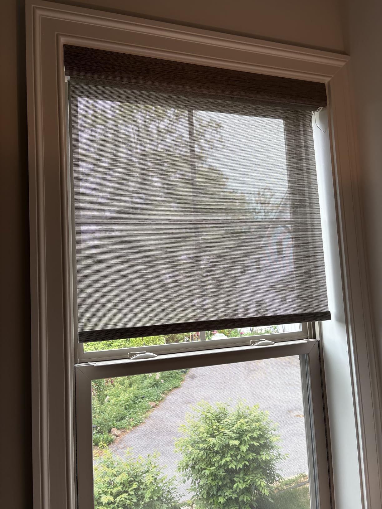 Persilux Smart Motorized Blinds with Remote, No Drill Automatic Roller Shades for Indoor Windows, Light Filtering Linen Fabric, Electric Blinds for Windows, Linen Cream C156-1, Custom Size customer photo 1