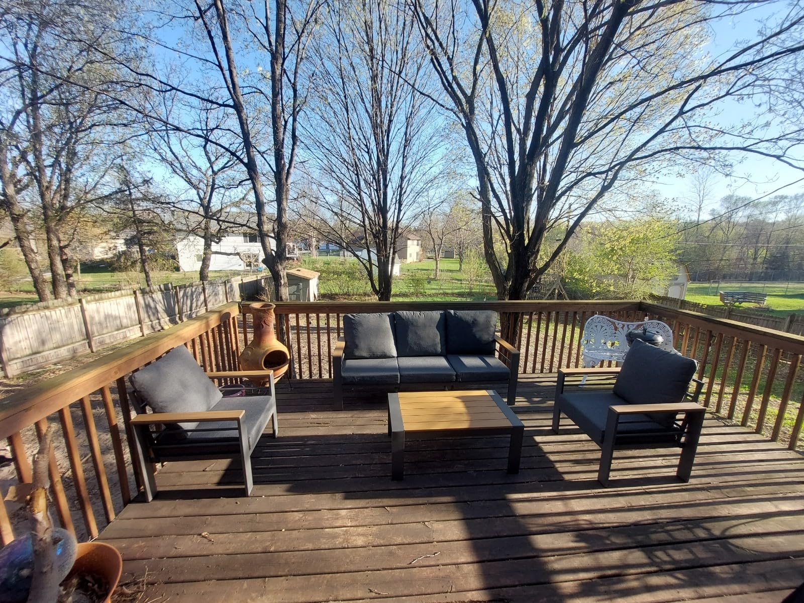 Aoxun Aluminum Patio Furniture Set 7 Seats, Oversized Outdoor Sectional with Washable Thick Cushions, Coffee Table and Waterproof Cover, Patio Conversation Sets for Porch, Balcony, Deck customer photo 1