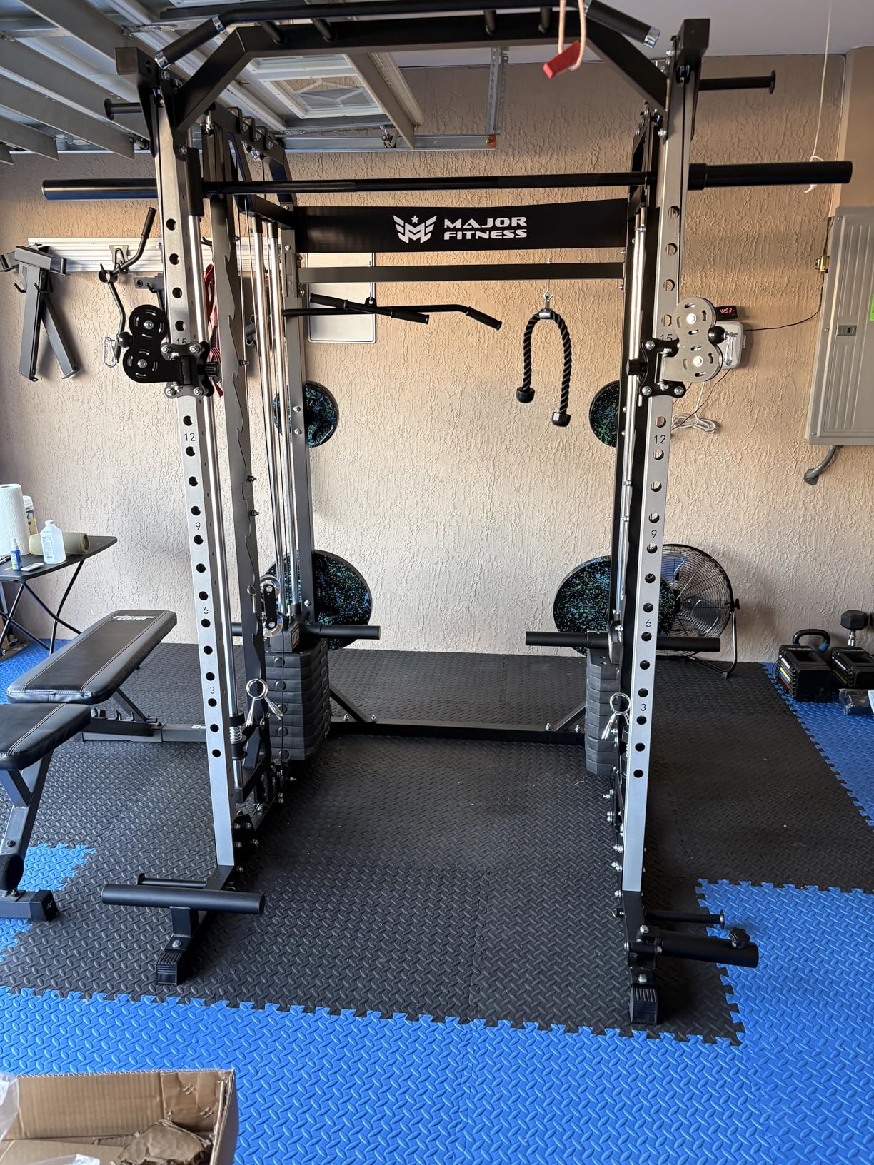 Major Fitness Drone2 Advanced Training Smith Machines- All-in-One Home Gym Squat Rack with Aluminum Pulley Set, Weight Bar, Dual LAT Pull-Down Systems & Cable Crossover Machine for Full-Body Workouts customer photo 2