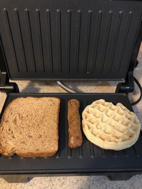 Sunvivi Panini Press Sandwich Maker: Electric Panini Press Grill with Locking Lid, Portable Indoor Panini Maker with Nonstick Plates, 1000W Double-sided Grill with 180° Flat Opening, Easy to Clean customer photo 1