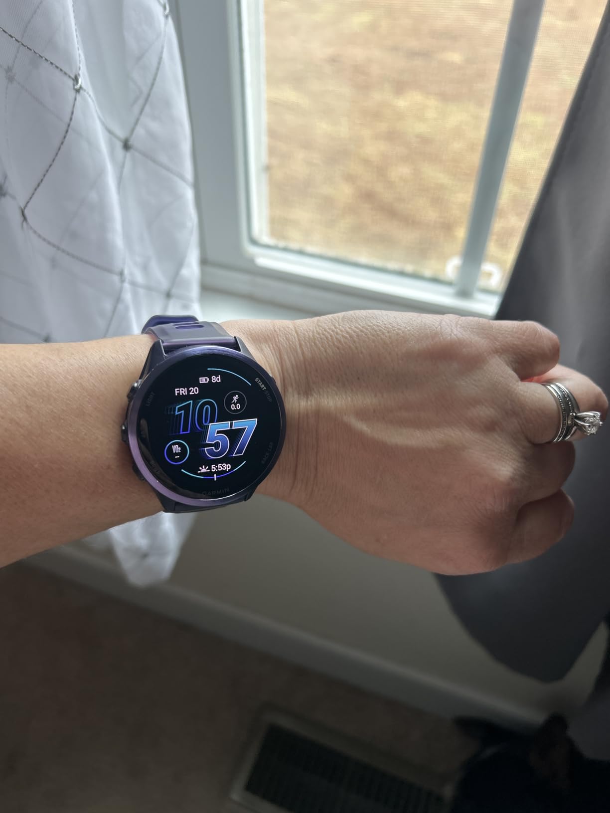 Garmin Forerunner 570, 42mm, Advanced GPS Running and Triathlon Smartwatch, AMOLED Display, Training and Recovery Features, Cloud Blue Aluminum customer photo 1