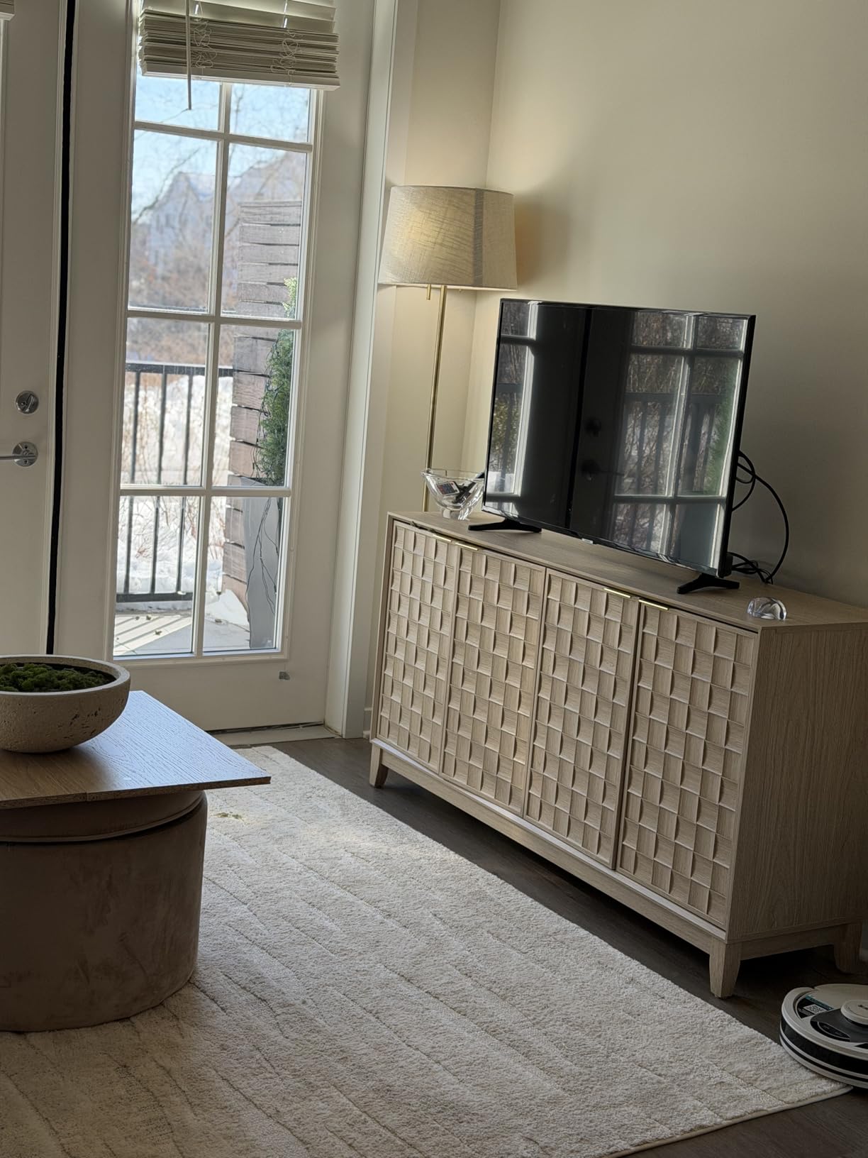 COLAMY Fluted Sideboard Cabinet with Storage - Solid Wood Buffet for Dining Room, Credenza Console with Adjustable Shelves, Walnut Finish, Mid Century Modern Style customer photo 2
