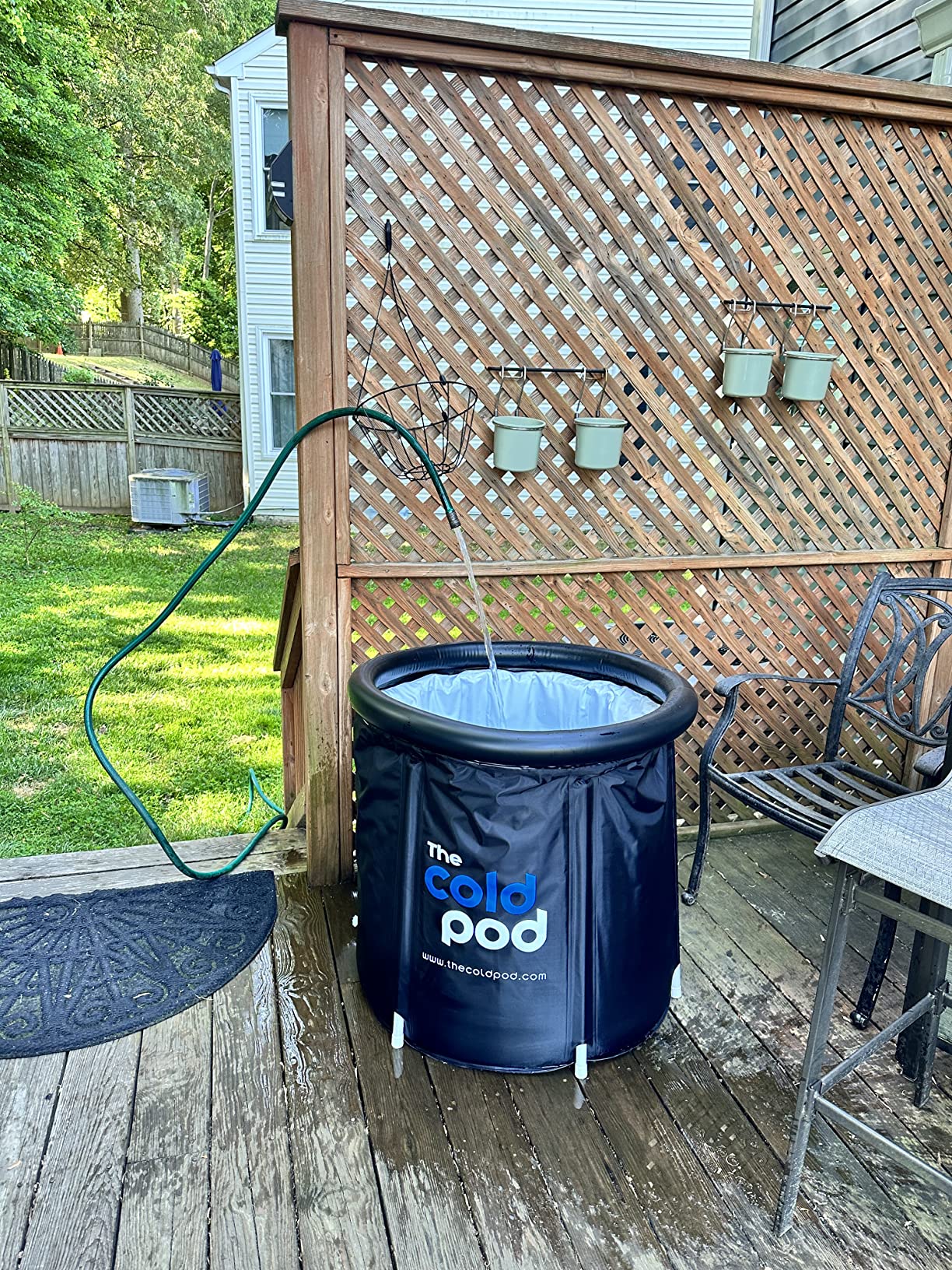 The Cold Pod Cold Plunge Tub: 85 Gal Round Tub with Full-Wrap UV-Reflective Insulation Cover Bundle for Indoor & Outdoors Use - Portable Ice Bath Tub for Athletes&Crossfitters &Wim Hof Enthusiasts customer photo 1