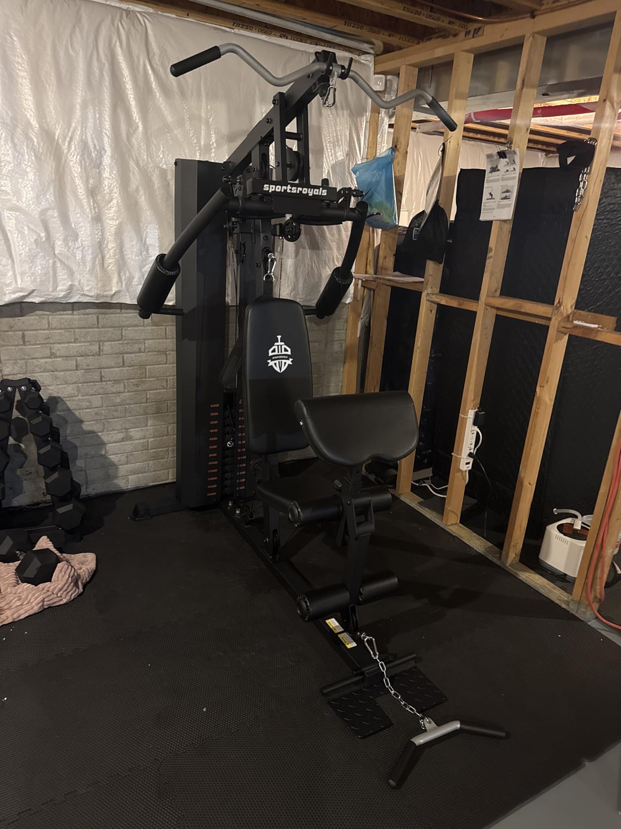 Sportsroyals Home Gym, Multifunctional Workout Station with Leg Press, 150LBS Weight Stack Full Body Workout Equipment customer photo 1