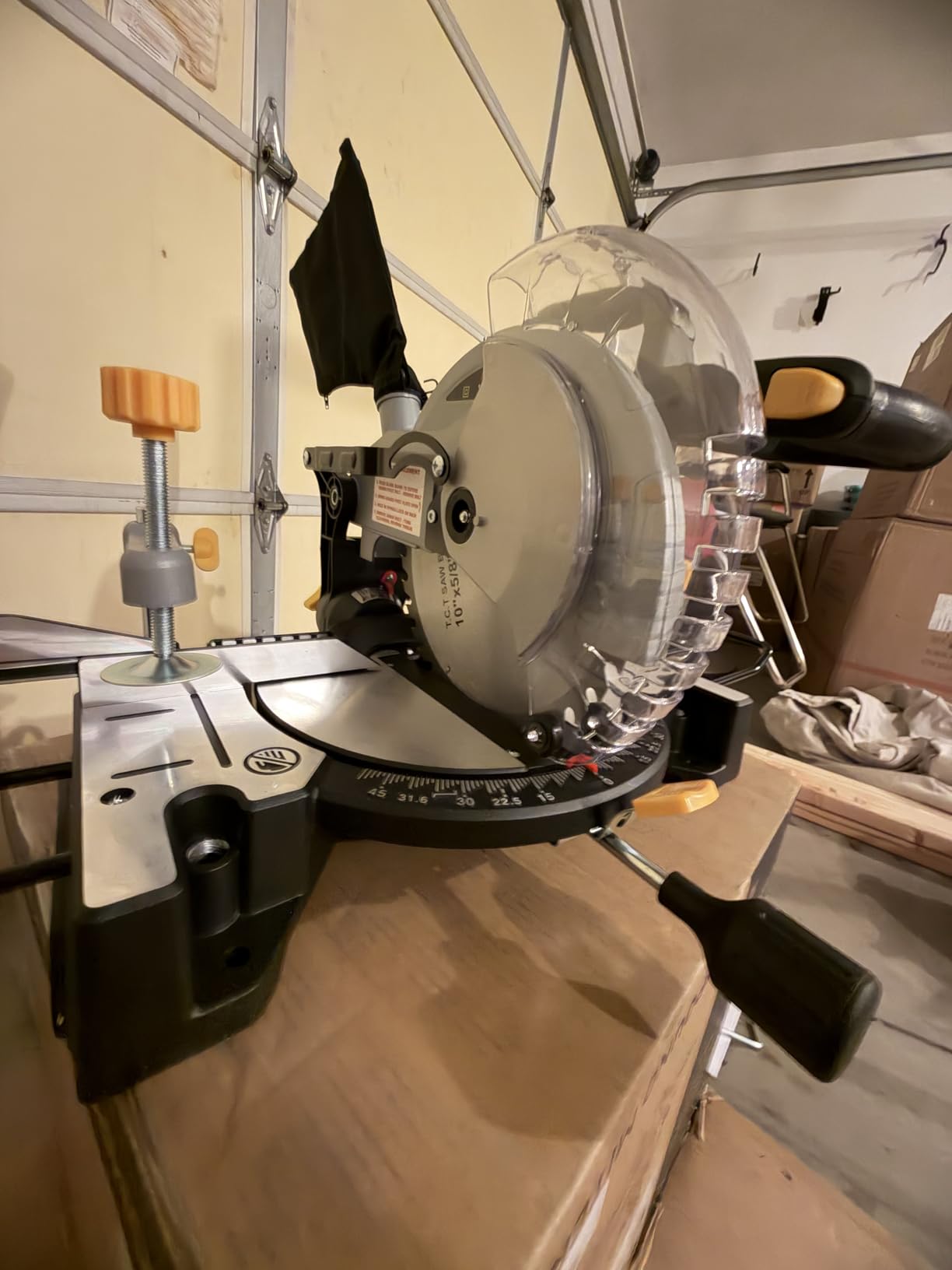10-inch Compound Miter Saw, 5000RPM, 15 Amp, Single Bevel 0-45° with Extension Table, 36T Blade, Power Saw for Metal, Plastic, Wood, Laminates customer photo 1