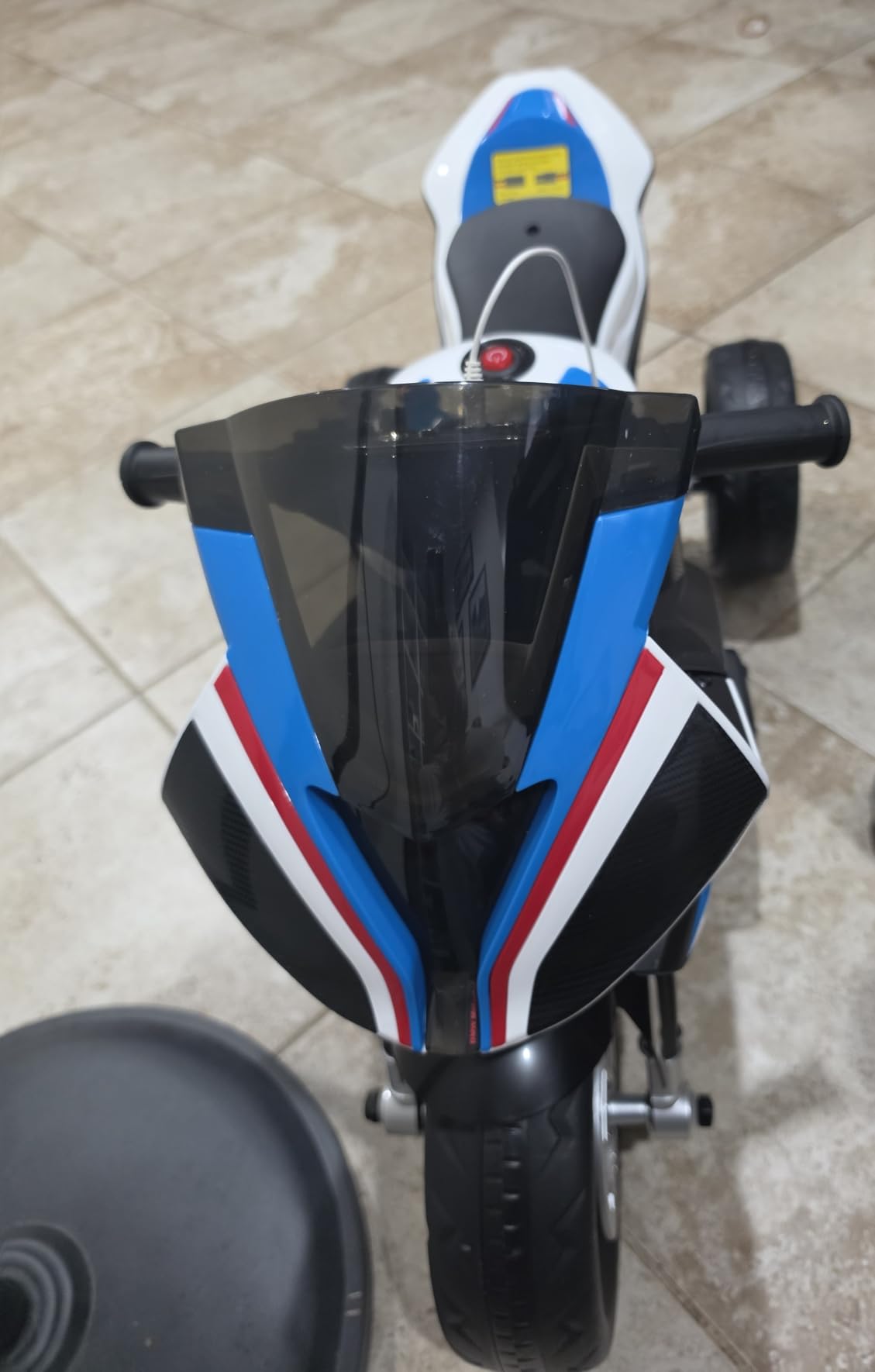 Licensed BMW Kids Motorcycle - 12V Electric Ride on Toy for Kids Ages 3-5 Years, 3-Wheel Motorcycle with Reverse, Headlight, Horn, Music (Blue) customer photo 1
