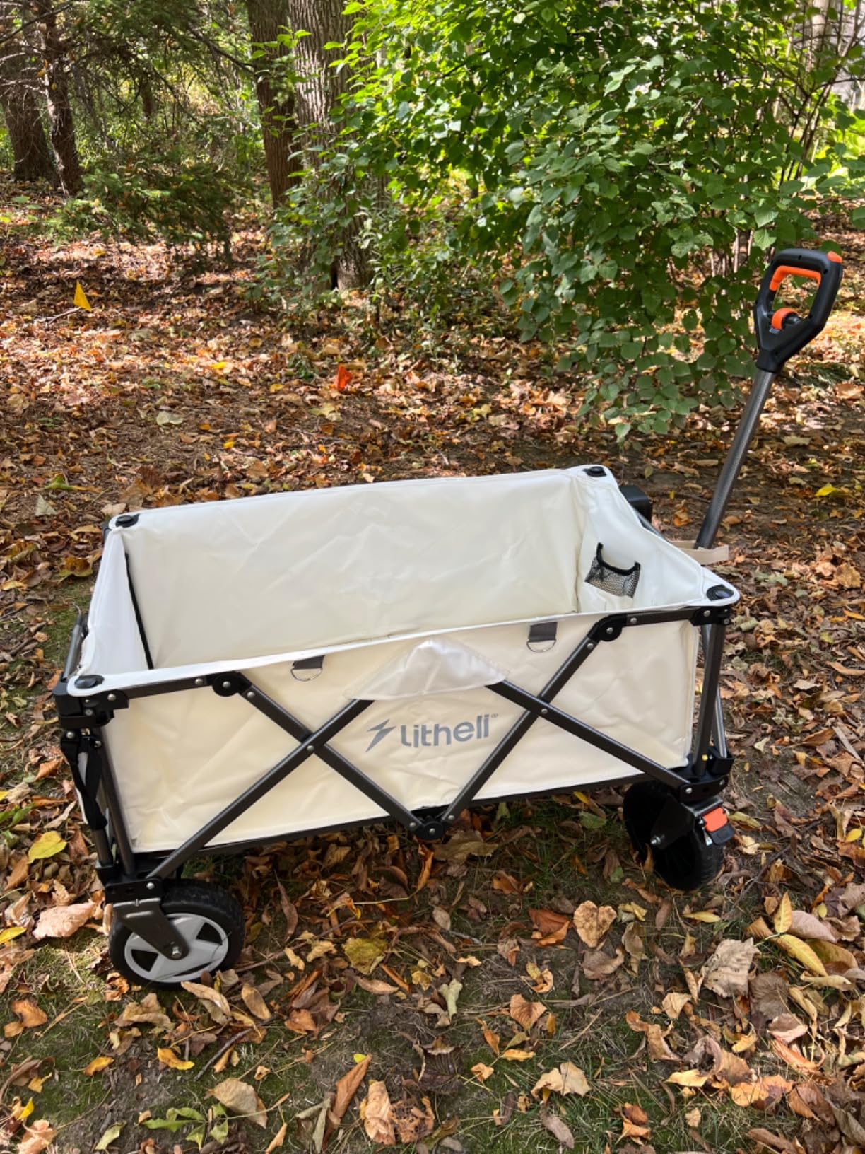 Litheli Electric Wagon Cart with 1 Battery, All-Terrain Wheels & Variable Speed | 200L Capacity, 300 lbs Heavy-Duty Utility Wagon for Camping Beach Garden Shopping customer photo 2