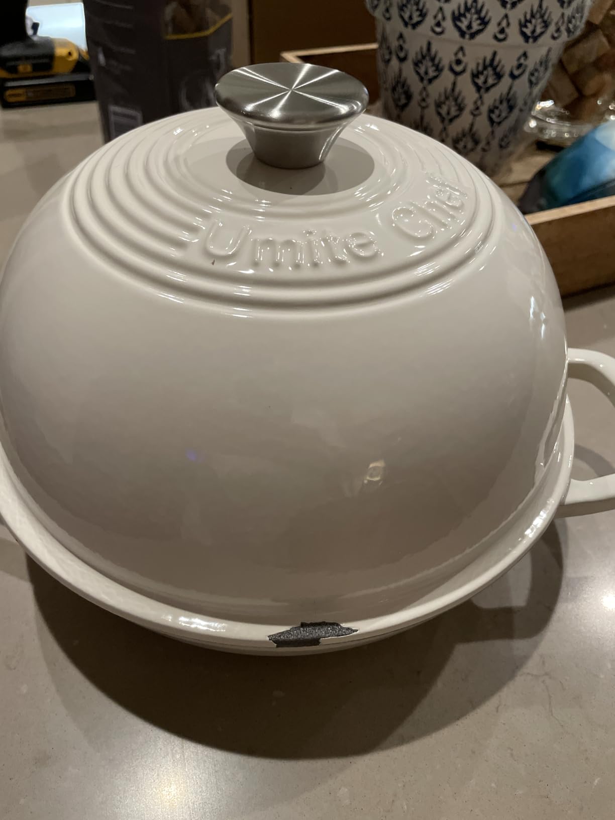 Cast Iron Dutch Oven Pot with Lid, Round Bread Oven for Sourdough Bread Baking, Umite Chef Enameled Cast Iron Bread Oven with Dome Lid & Cotton Potholders for Sourdough, Pink, 6 Quarts customer photo 1