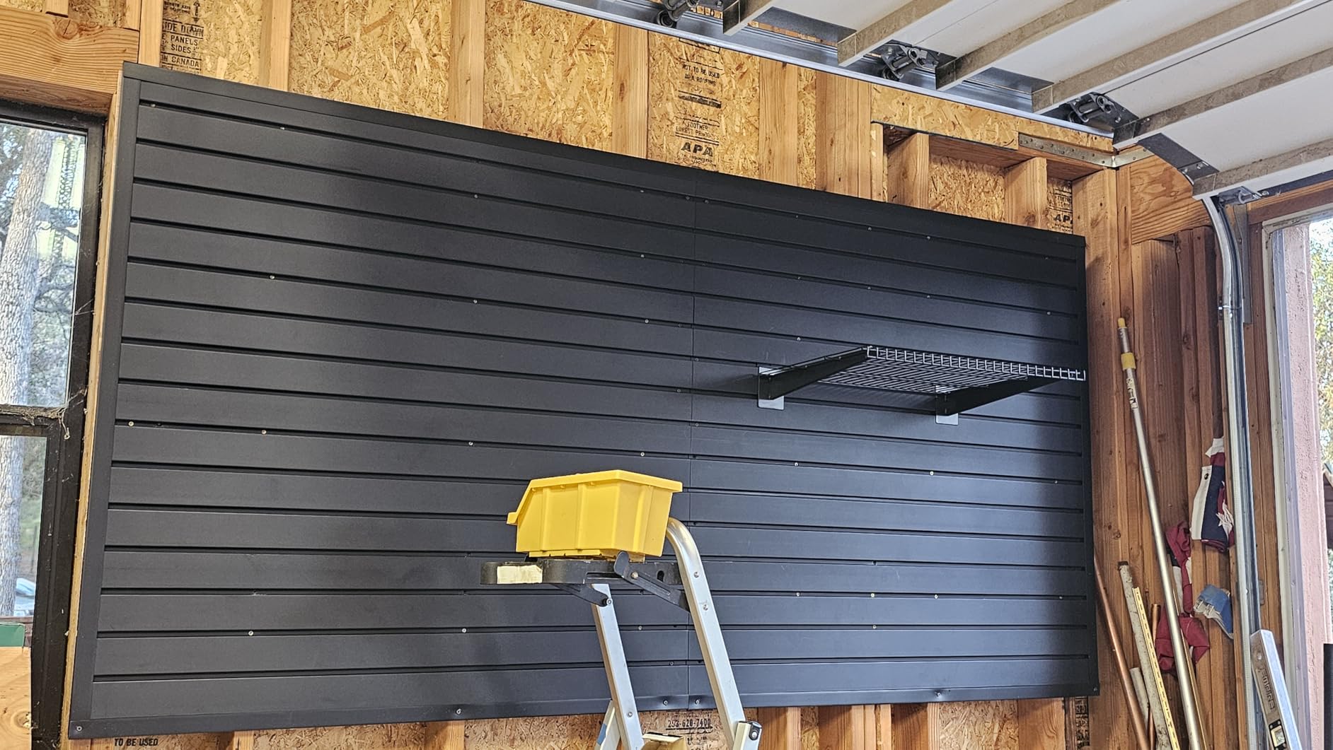 Brakki PVC Slat Wall Paneling 4x8 ft, Garage Organizer Storage System, Black Slatwall Panels for Garage Organization Product, Heavy Duty Wall Mounted Tool Storage for Home customer photo 2