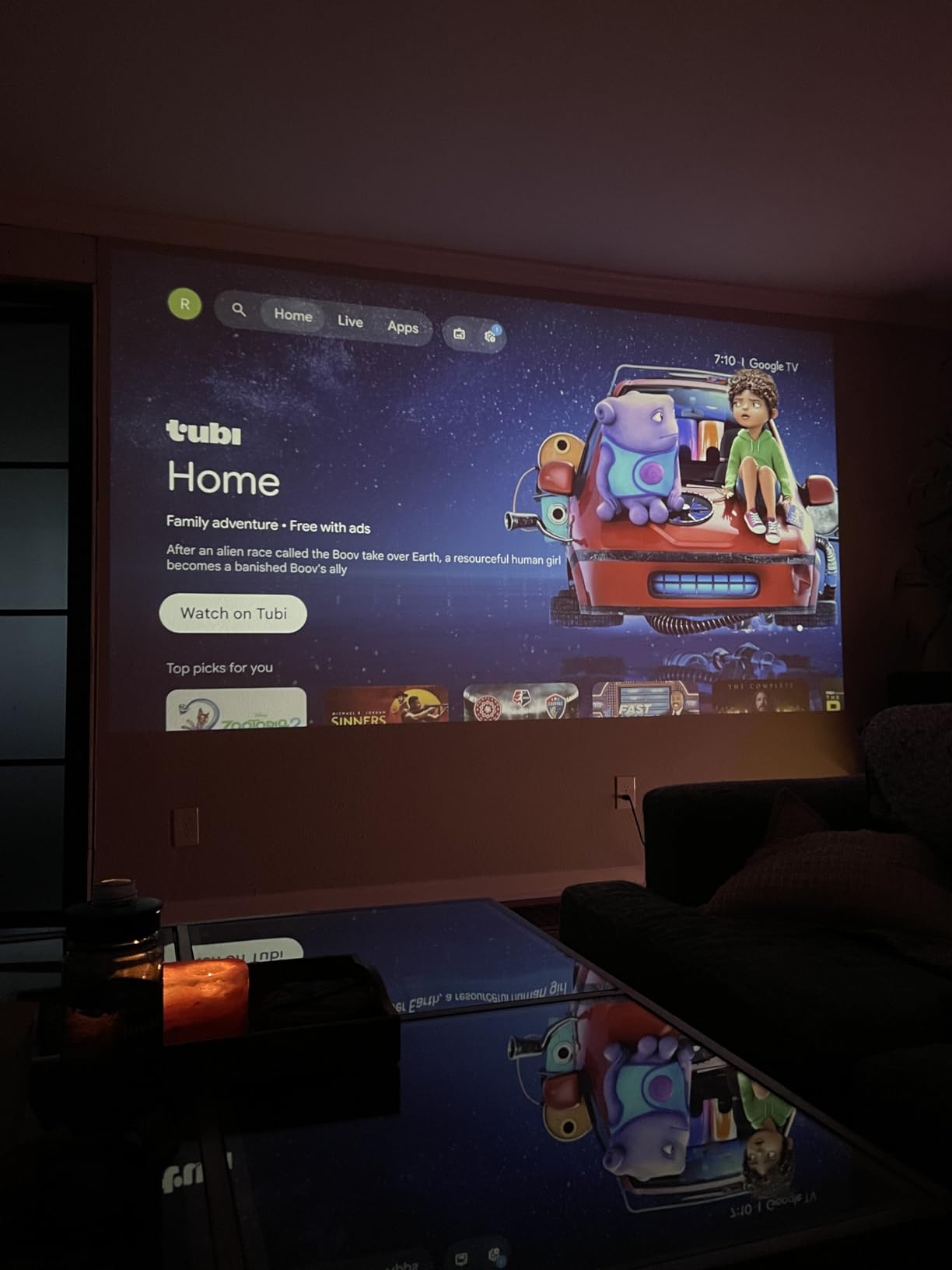 【Official Licensed Google TV】4K Smart Projector with WiFi and Bluetooth, VOPLLS Outdoor Projectors with Dolby/Auto Focus, Portable Movie Phone Wireless Gaming Wifi Proyector for Bedroom/Home/Celling customer photo 1