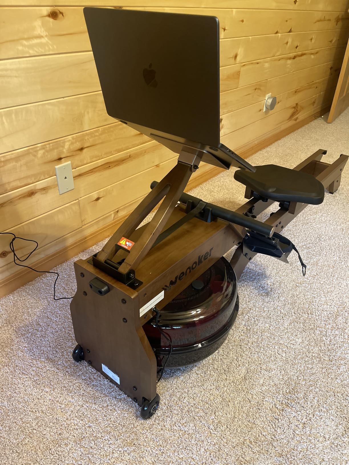 Water Rowing Machine for Home Use, WENOKER Wooden Foldable Rower Machine with Dedicated Monitor & Bluetooth APP, Large Water Tank & Comfortable Seat for Immersive Water Rower, 350LBS Weight Capacity customer photo 2