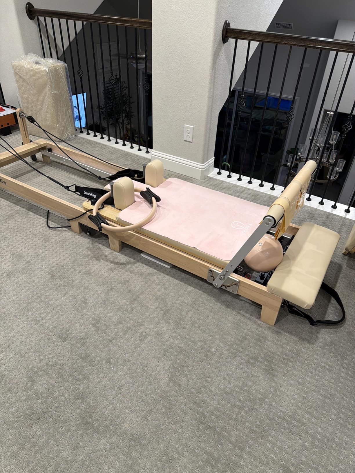 LeisureKing Pilates Reformer Machine, Quick-Assembly Studio Grade Pilates Equipment for Gym and Home, Oak Wood Pilates Reformer with Reformer Accessories customer photo 1