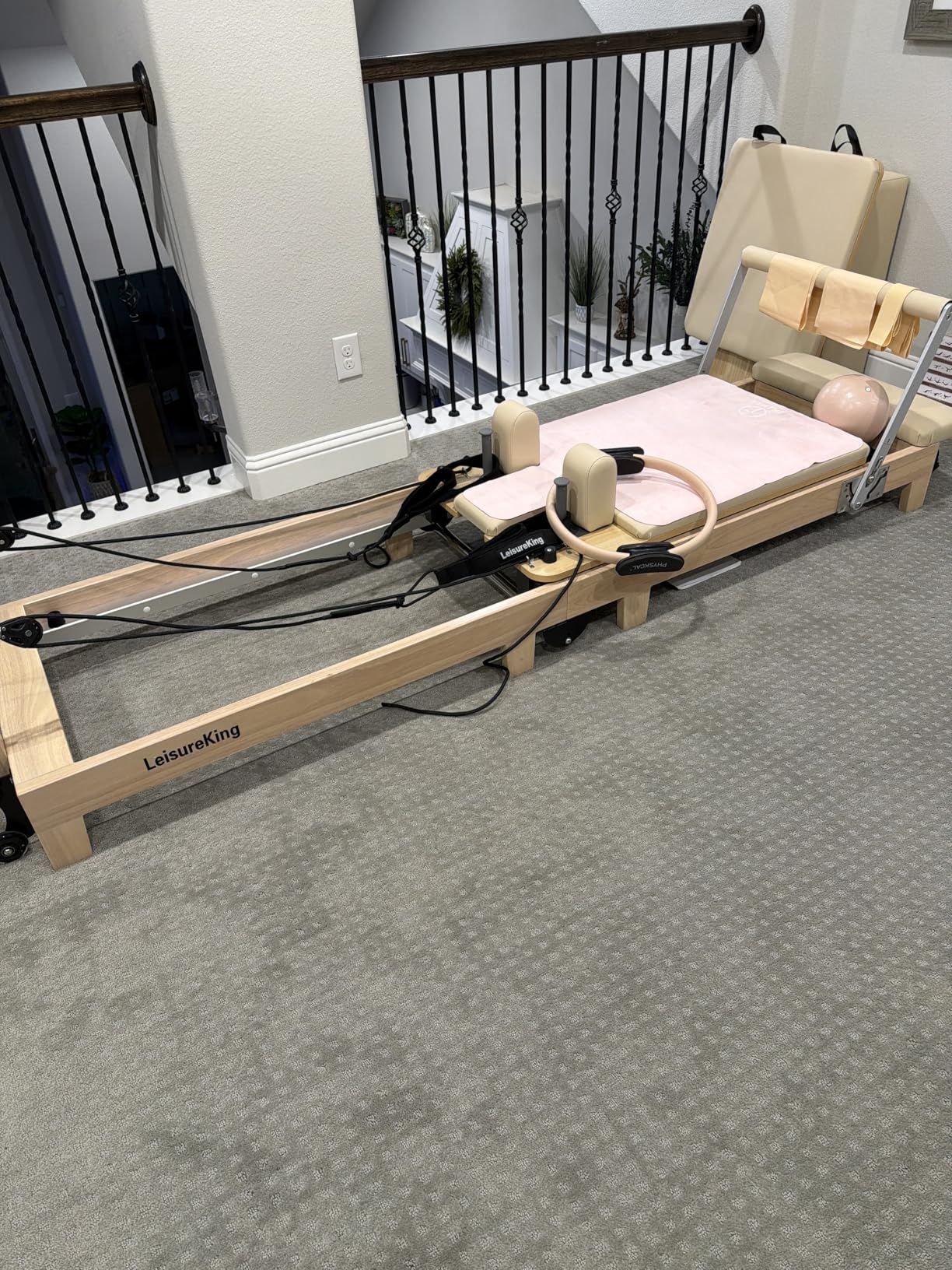 LeisureKing Pilates Reformer Machine, Quick-Assembly Studio Grade Pilates Equipment for Gym and Home, Oak Wood Pilates Reformer with Reformer Accessories customer photo 2