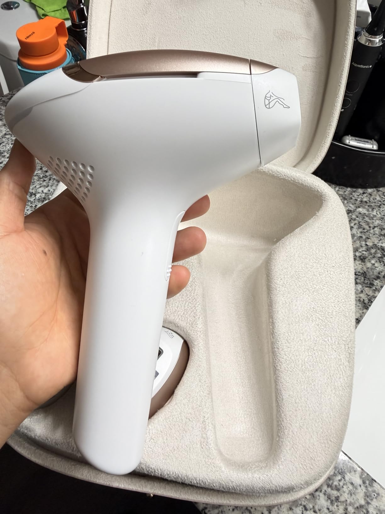 Philips Lumea 9000 Series IPL Hair Removal Device, Visible Permanent Laser Hair Reduction Done at Home, for Women & Men, SenseIQ Technology, 4 Attachments for Body, Face, Bikini & Underarms, BRI984/03 customer photo 1