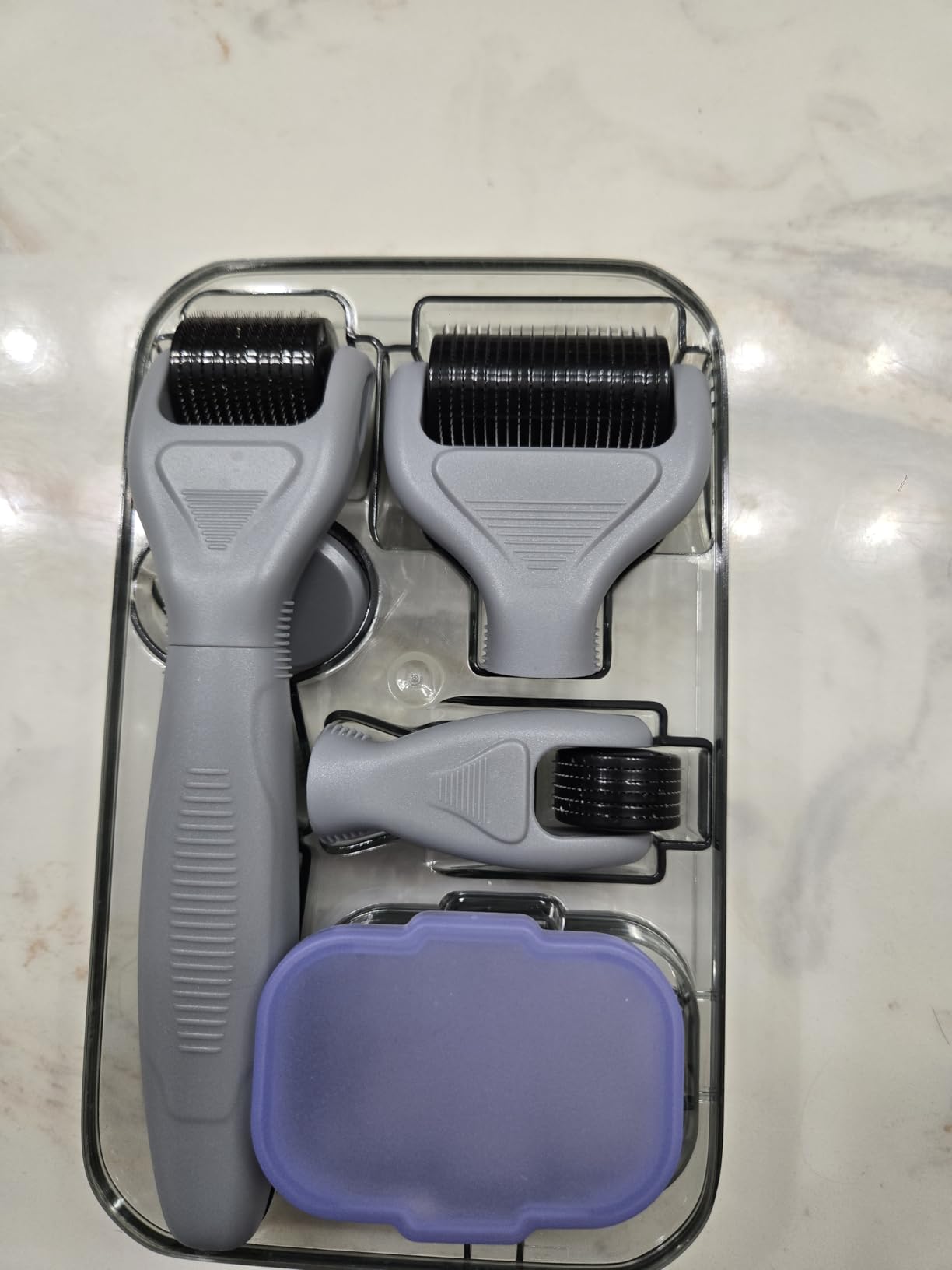 6-in-1 Titanium Derma Roller for Face and Body - Kit with Micro-Needles (0.25mm) and (0.3mm) - 300, 720, and 1200 Needles for Men and Women customer photo 1