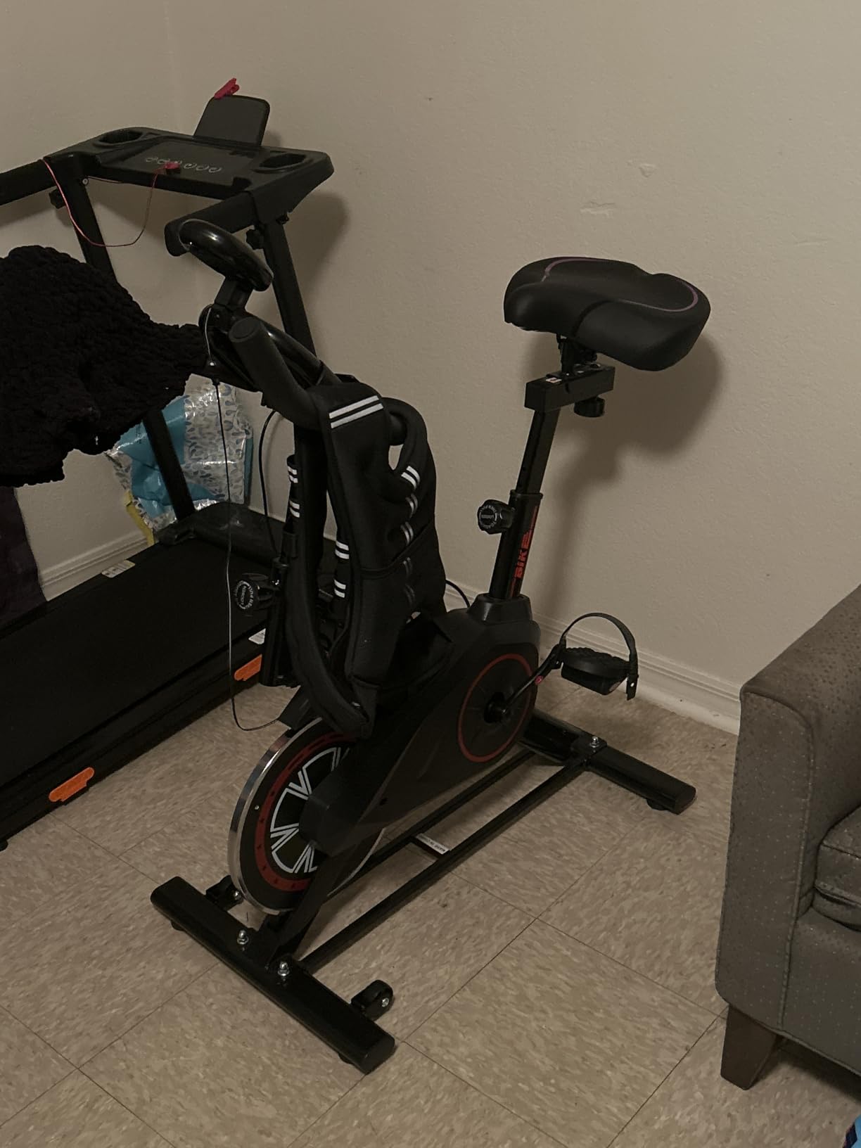 RELIFE REBUILD YOUR LIFE Exercise Bike Stationary for Home Indoor, Cycling Bike with Silent Belt Drive for Home Cardio, Brake Pad Resistance with Adjustable & Comfort Seat/PAD Holder/LCD Monitor customer photo 1