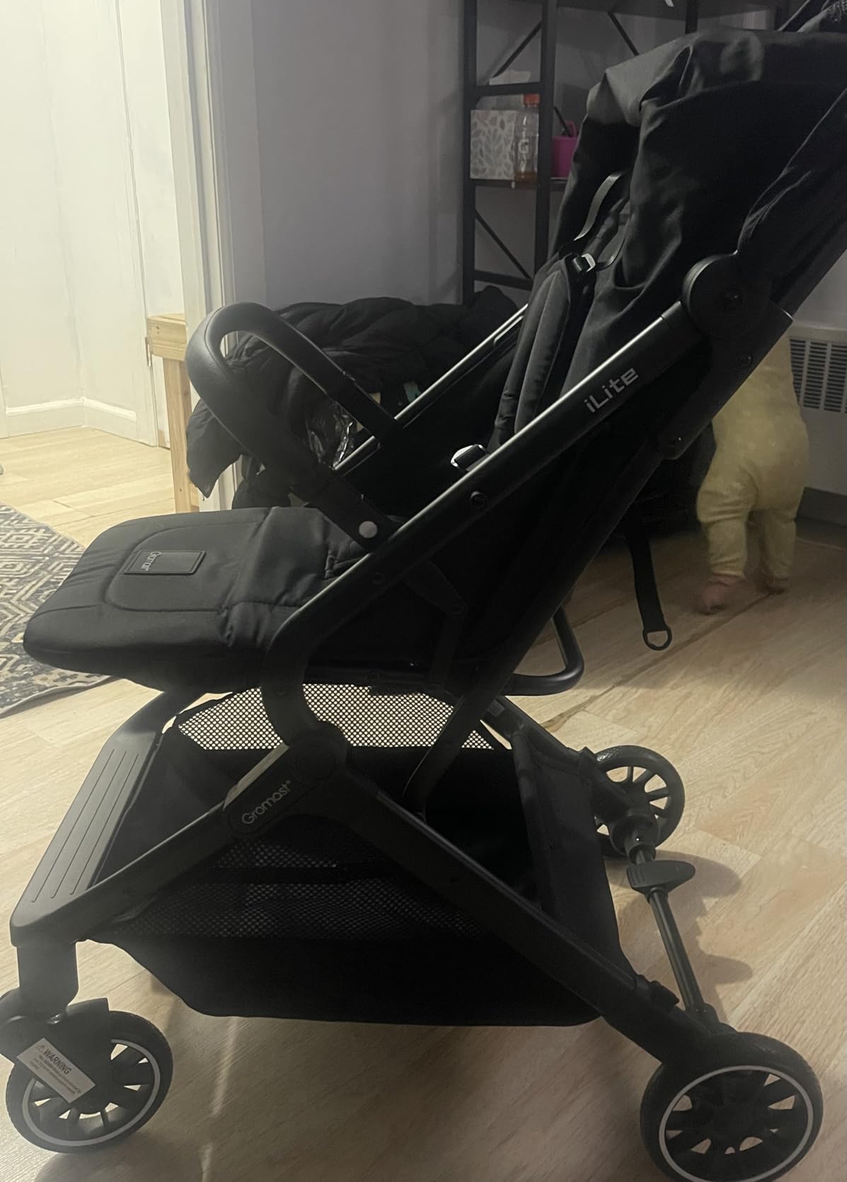 Gromast Compact Fold Baby Stroller, Lightweight Travel Toddler Stroller with One-Click Fold, Extendable UPF50+ Canopy, Cup Holder, UV Protected and Waterproof, One-Hand Folding - Black customer photo 1