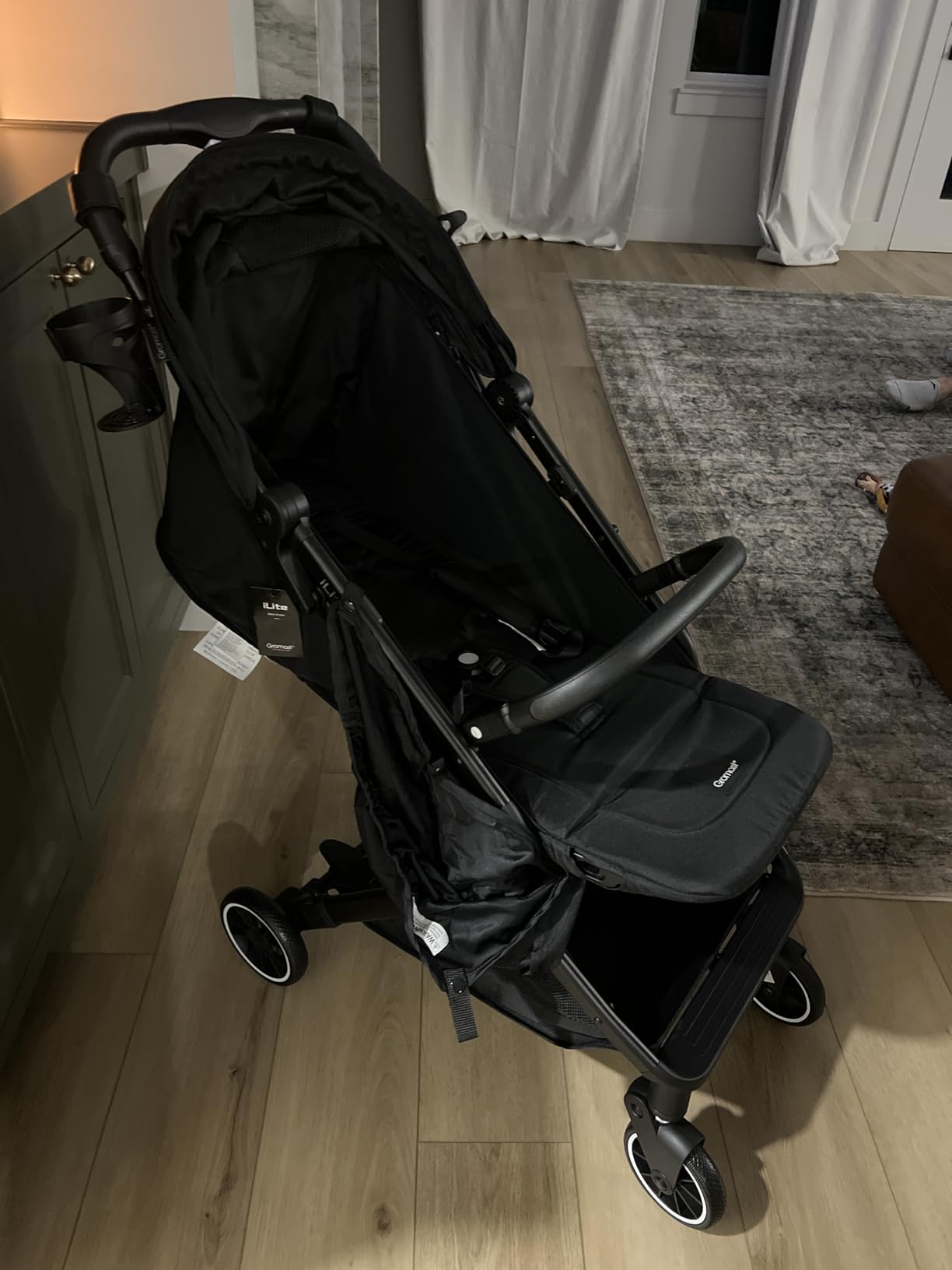 Gromast Compact Fold Baby Stroller, Lightweight Travel Toddler Stroller with One-Click Fold, Extendable UPF50+ Canopy, Cup Holder, UV Protected and Waterproof, One-Hand Folding - Black customer photo 2