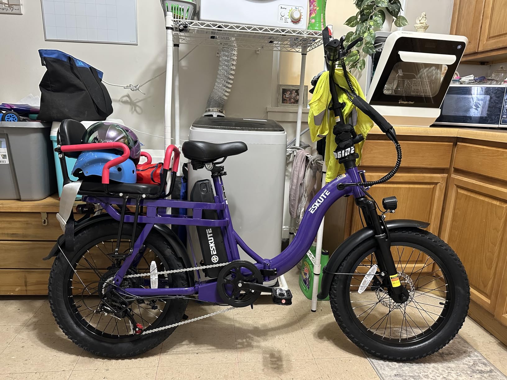 ESKUTE Electric Bike for Adults - 1200W Peak Motor, Folding 20x3 Fat Tire E-Bike, 48V 10.4Ah Battery, Step-Through Cargo Fold Ebike, NFC Unlock, 20+ MPH, 7-Speed, Up to 55 Miles customer photo 1