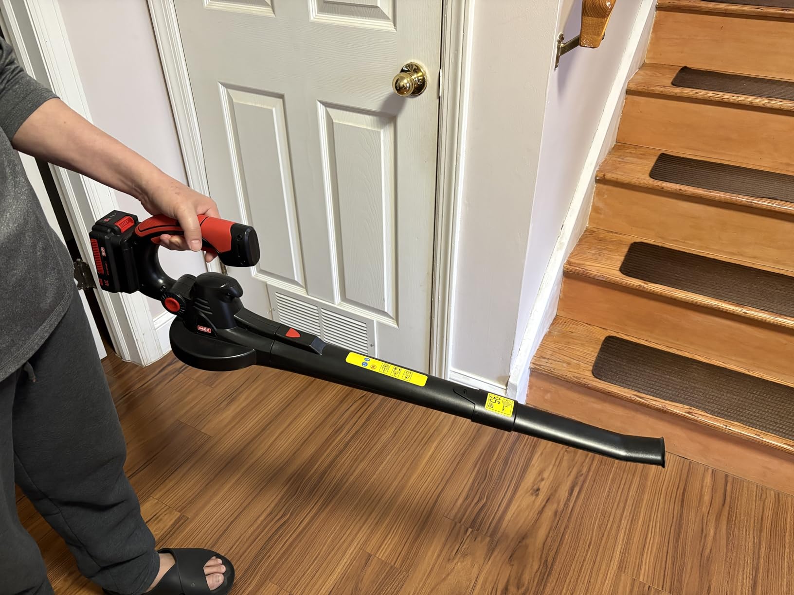 MZK Cordless Leaf Blower, 20V Battery Powered Electric Blower for Lawn Care, Electric Lightweight Leaf Blower for Blowing Leaves, Patio Cleaning and Dust (2 * 2Ah Battery & Charger Included), LF40D13 customer photo 2