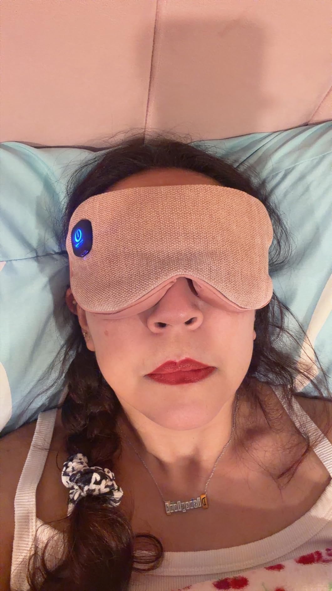 Cordless Heated Eye Mask with 1500mAh Large Battery, 4 Heat Levels & 100% Blackout for Dry Eyes Relief, Fast Heating Eye Heating Pad with 2 Washable Covers for Sleep, Travel, MGD, Blepharitis customer photo 1