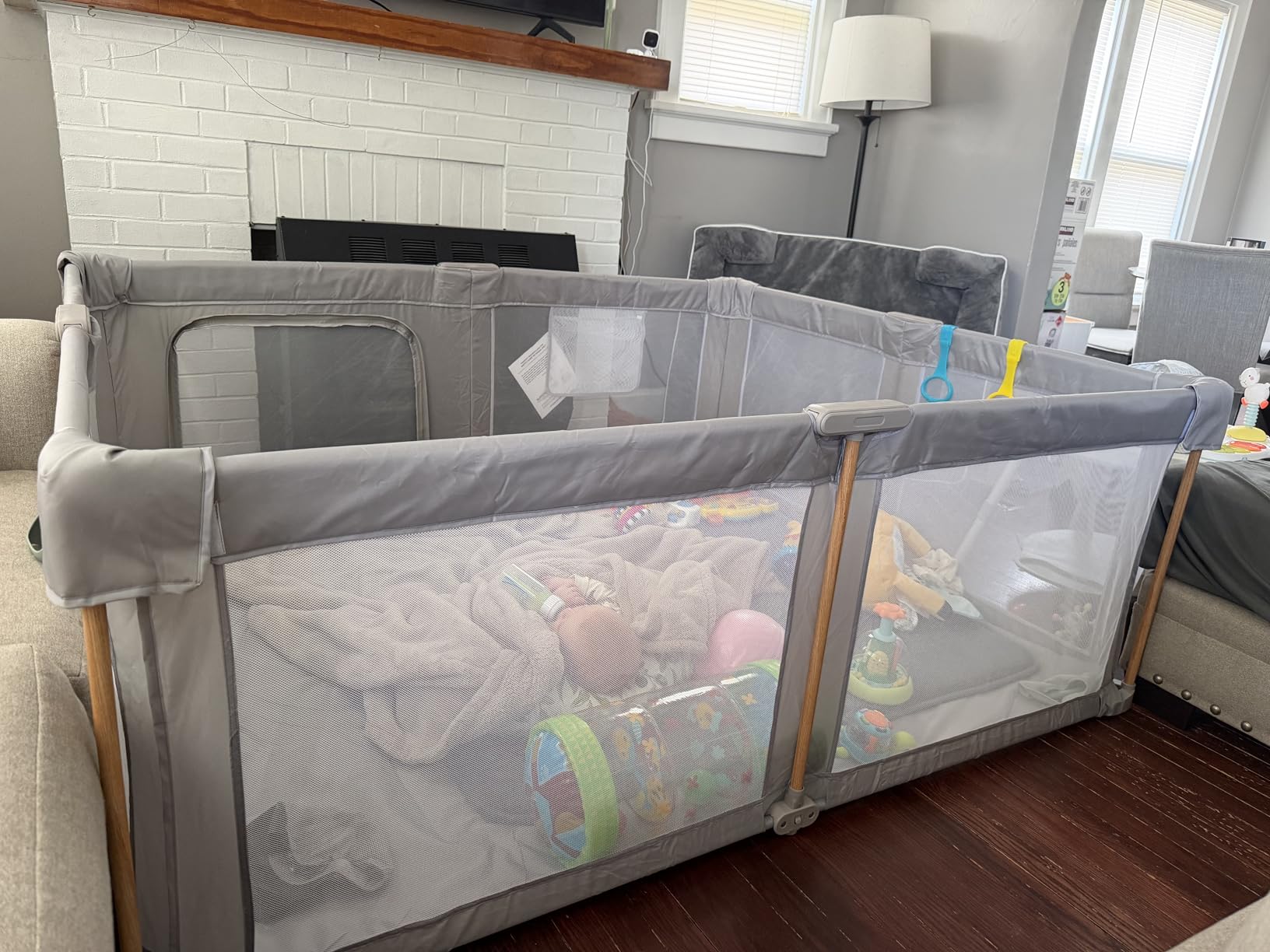 Foldable Baby Playpen with Mat, 71x59 Foldable Play Pen for Babies and Toddlers, Baby Playpen with Portable Design, Collapsible Play Yard for Fence Indoor and Outdoor customer photo 1