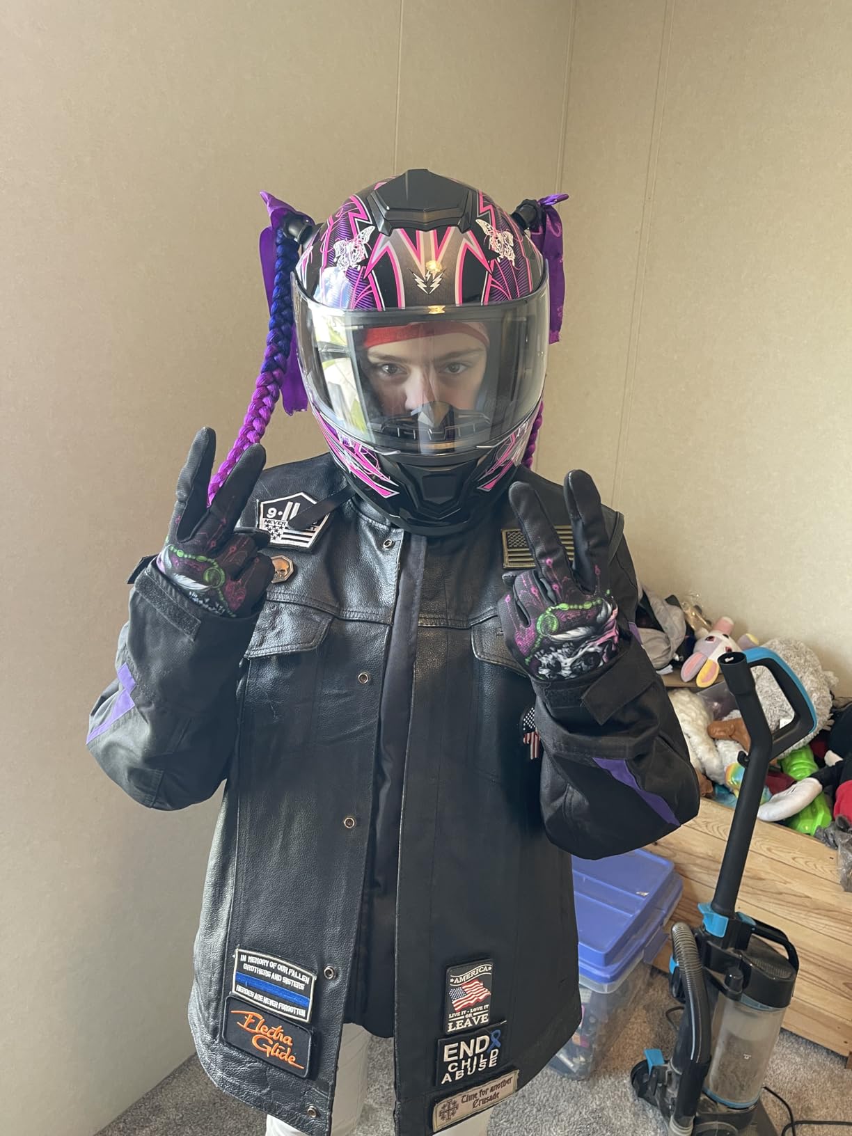 1Storm Motorcycle Street Bike Modular/Flip up Dual Visor Sun Shield Full Face Helmet HJK920 customer photo 1