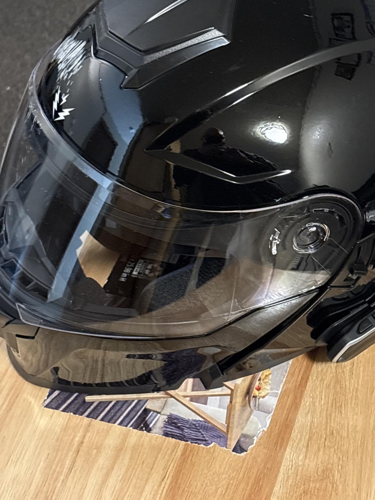 1Storm Motorcycle Street Bike Modular/Flip up Dual Visor Sun Shield Full Face Helmet HJK920 customer photo 2