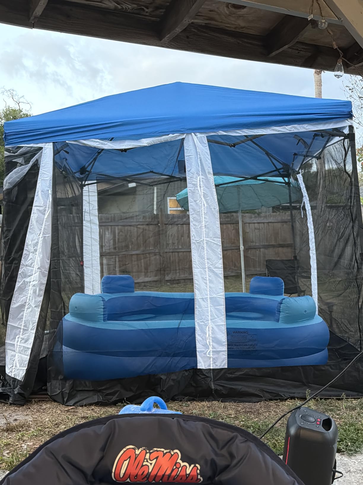Inflatable Pool w/Seats & Headrests, 8ft x 8ft, Comes with Electric Pump and Ground Tarp Included - Fast Setup and Reinforced Seams customer photo 2