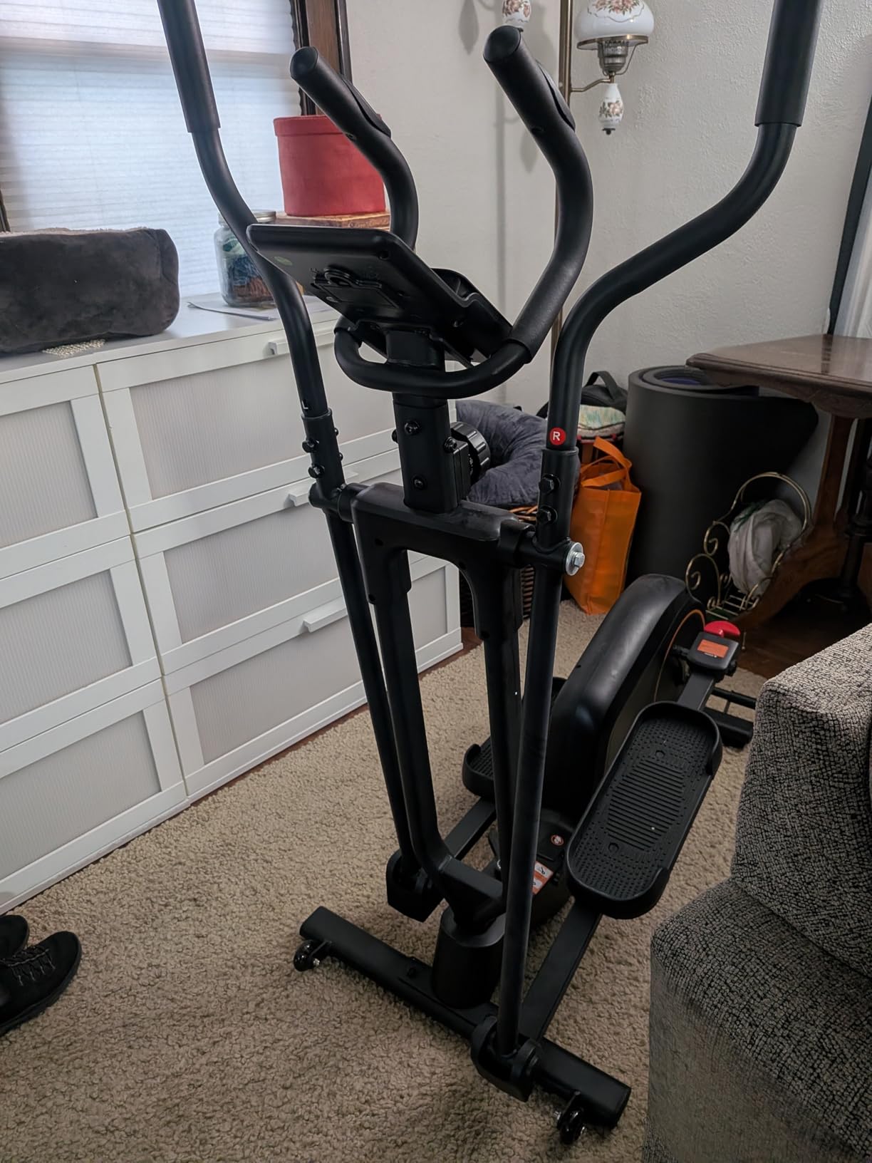 YOSUDA Foldable Elliptical Exercise Machine for Home,15IN Stride Compact Folding Elliptical Training Machine Only 2 sq ft for Small Spaces, Elliptical Cross Trainer with 16 Magnetic Resistance Levels customer photo 1