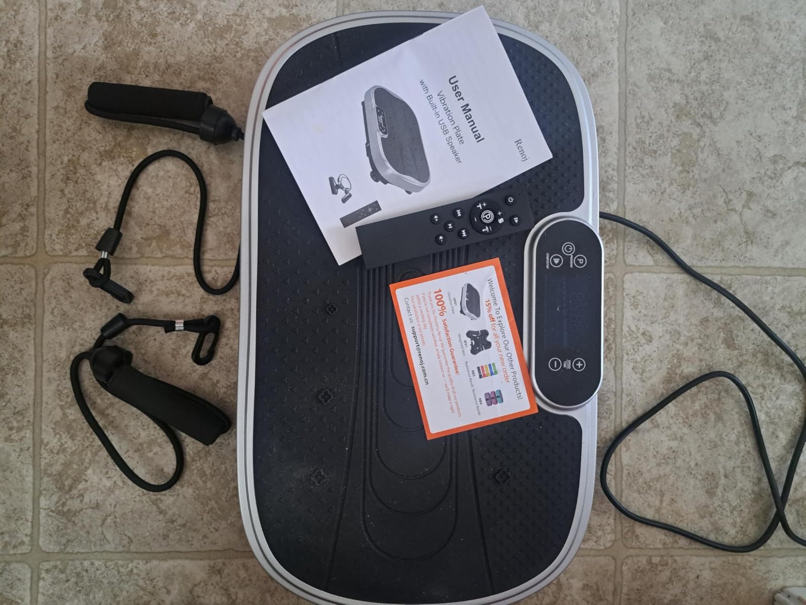 Renoj Vibration Plate Exercise Machine for Lymphatic Drainage and Muscle Recovery, 455 Lbs Capacity Whole Body Vibrating Platform with Bluetooth Audio and LED Screen, Fat Burning Shaker for Home Gym customer photo 2