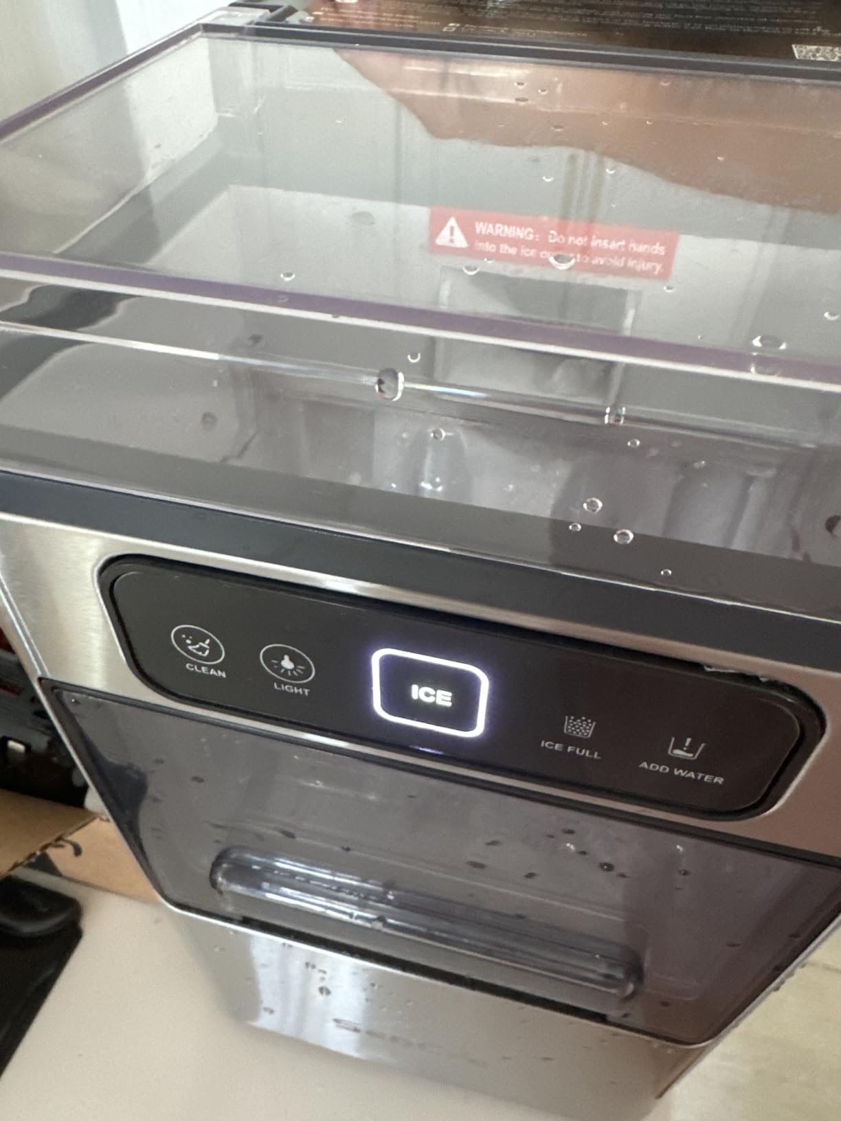 Nugget Ice Maker 40lbs/Day, Countertop Ice Maker Soft Chewable Ice, Ice Makers One-Click & Self-Cleaning, Crushed Pellet Ice Machine with Scoop&Basket for Home/Kitchen/Office, Stainless Silver customer photo 2