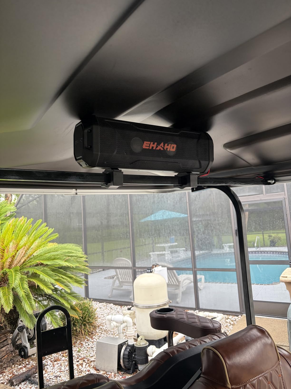 Ehaho 17-Inch UTV Sound Bar, 4-Speaker Bluetooth Golf Cart Speakers [RGB & Strobe Light] IP66 Waterproof ATV Speaker System, SXS SoundBar Compatible with Polaris RZR, CFmoto, Can-Am customer photo 2