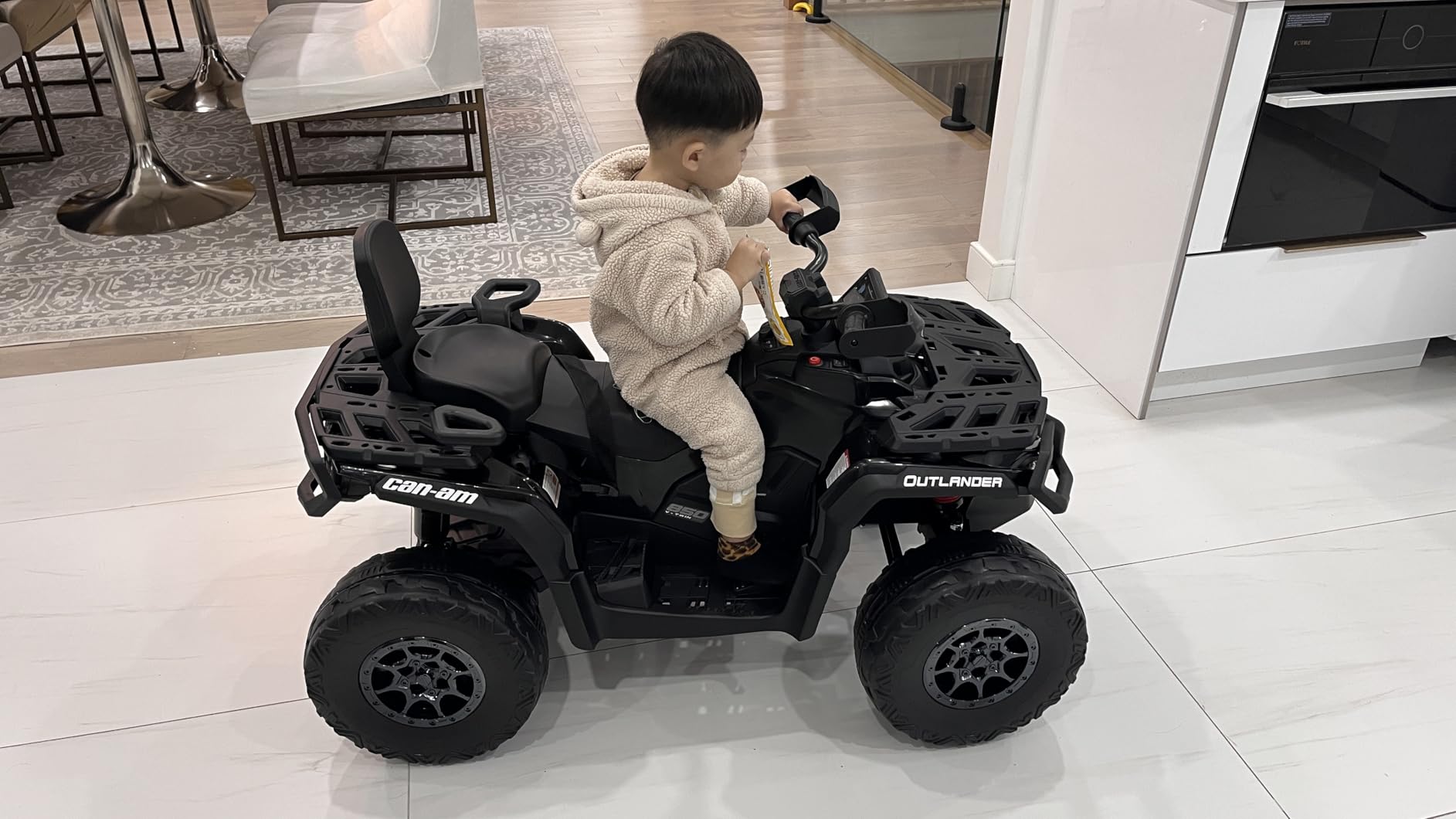 KerryYoo SAT5 24V 2 Seater Kids ATV, Electric 4 Wheeler with Soft Start System, Bluetooth Music, LED Headlights, Spring Shock Absorber, Off-Road Tires - Pink customer photo 2