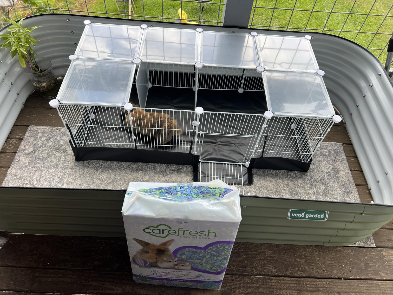 20 Planes Guinea Pig Cages Enclosed Hamster Cage with Door & Waterproof Liner, Expandable Cage for Guinea Pigs, Metal Wire Yard Fence Rabbit Cage customer photo 1