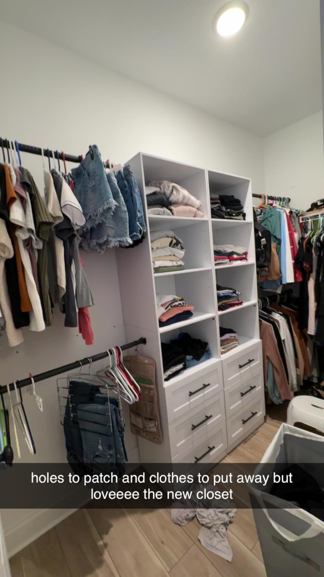 Closet System with 6 Drawers, 5-14FT Custom Closet Organizer System with 8 Expandable Hanging Rods & Adjustable Shelves, Modular Wood Closet Systems Tower customer photo 2