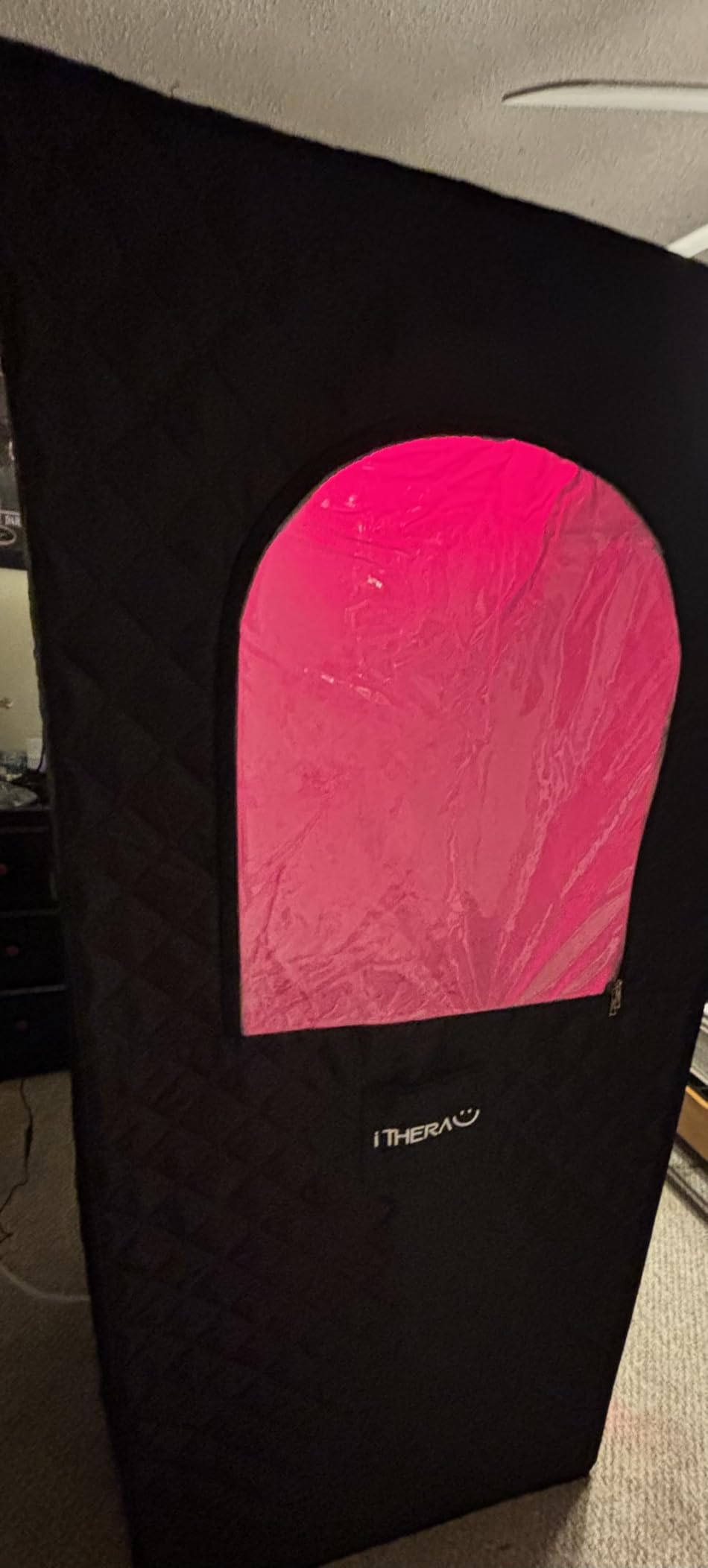 I-THERA-U XL Infrared Sauna Box with True 660 & 850nm Red Light Therapy Lamp, Portable Red Light Sauna for Home, Full Body Steam Tent with 3L 1200w Steamer, 15 Levels Heat, Chair, Remote, 90 Min Timer customer photo 2