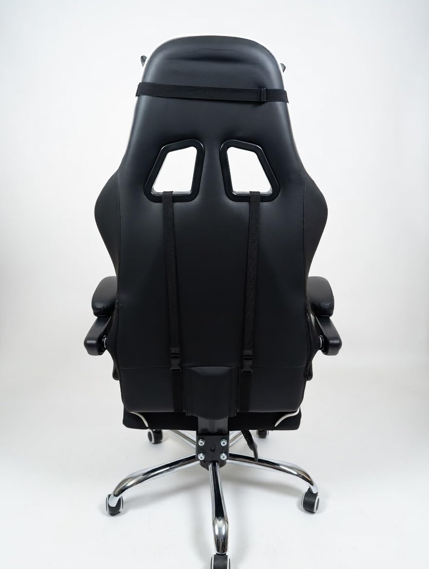 GTPLAYER Gaming Chair, Computer Chair with Footrest and Lumbar Support, Height Adjustable Game Chair with 360-Swivel Seat and Headrest and for Office or Gaming (Pearl White) customer photo 1