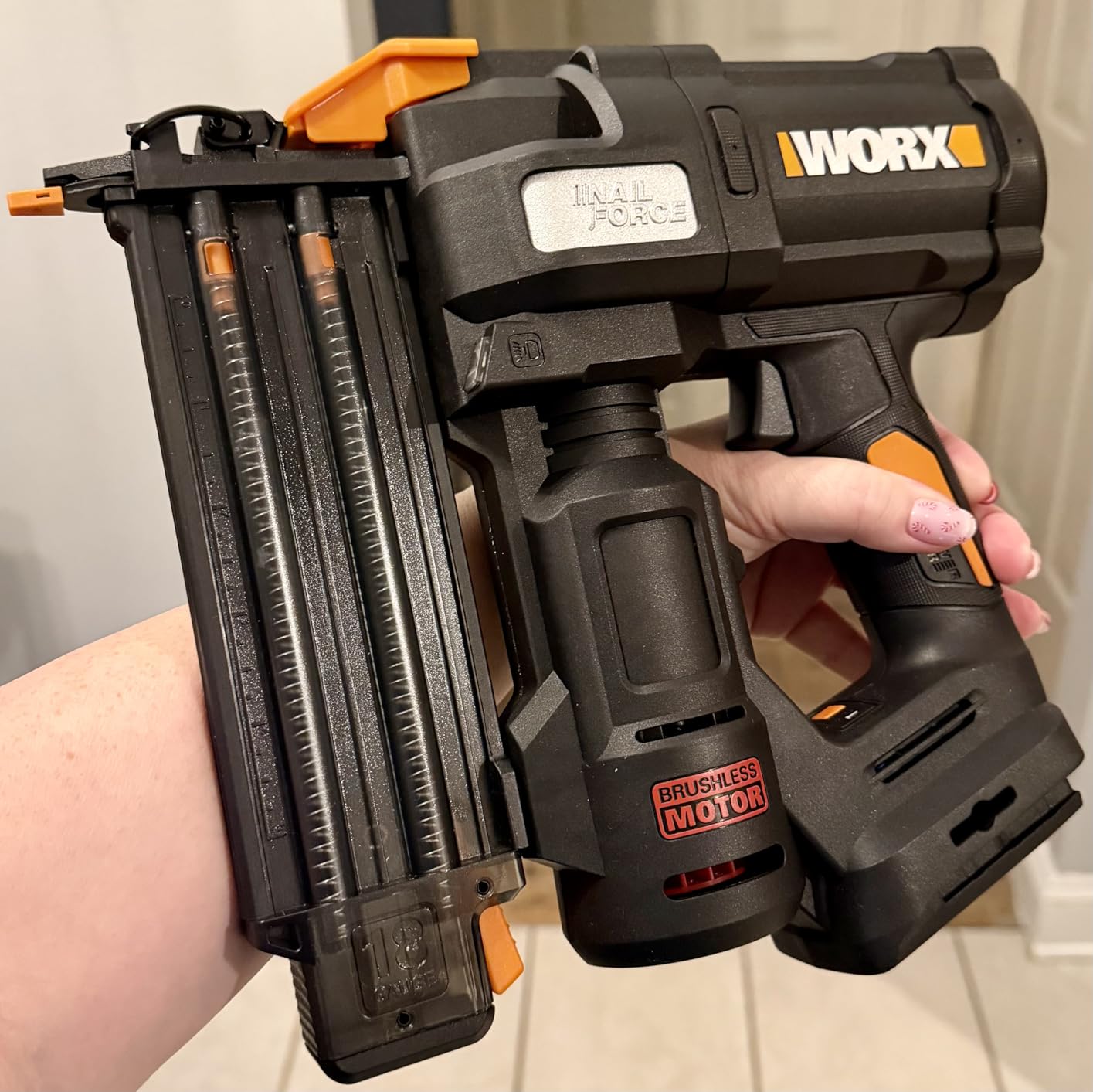 WORX Brad Nailer Cordless, 20V 18 ga Brushless Nail Gun Cordless, High Driving Power, Up to 2-⅛
