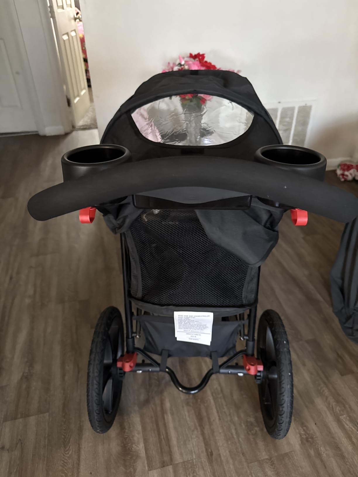INFANS Jogging Stroller, Foldable Jogger with Air-Filled Tires Shock Absorbing Suspension Adjustable Backrest, Baby Running Strollers customer photo 2