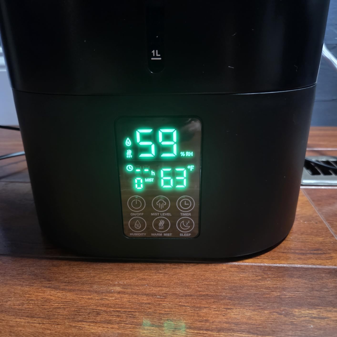 Coolfiqu 6L Humidifiers for Bedroom Large Room Home,Cool and Warm Humidifier for Baby and Plants Hot Mist Top Fill Desk Humidifier Oil Diffuser,Quiet,Auto Mode,360°Nozzle-Midnight Black(2026 Upgraded) customer photo 2