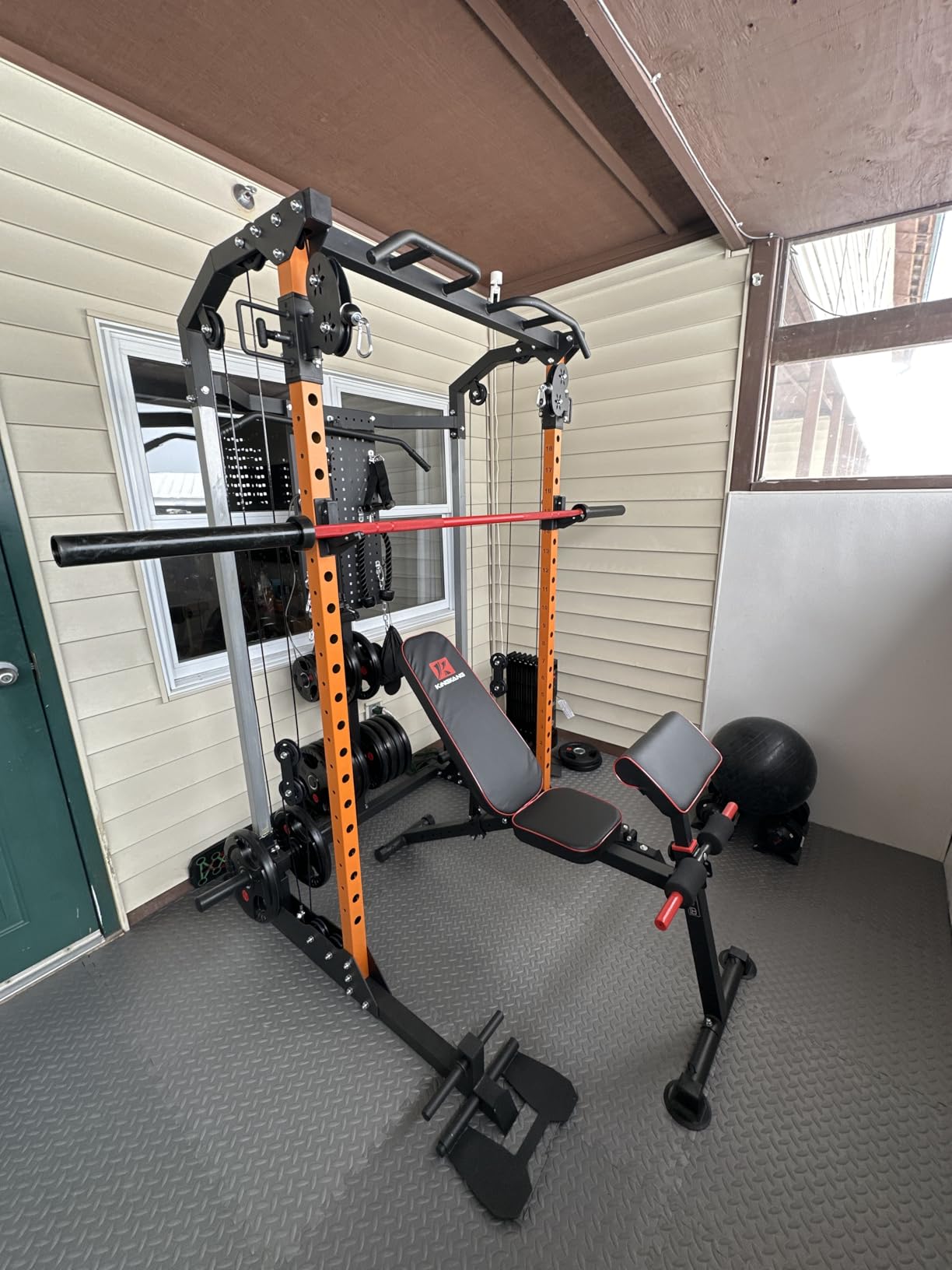 GarveeLife Power Cage, 2000LB Power Rack with Dual Independent Pulley System, Squat Rack with Adjustable Cable Crossover, Multi-Function Home Gym Workout Machine for Home customer photo 1