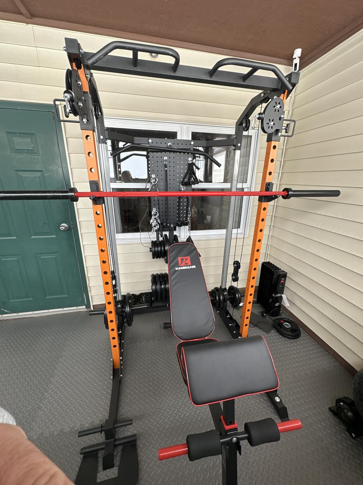 GarveeLife Power Cage, 2000LB Power Rack with Dual Independent Pulley System, Squat Rack with Adjustable Cable Crossover, Multi-Function Home Gym Workout Machine for Home customer photo 2