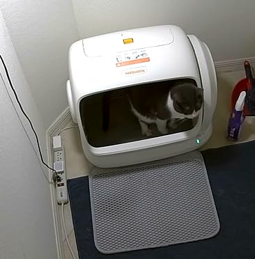 MeoWant Self-Cleaning Cat Litter Box, 106L Extra-Large Space Low Entrance Automatic Cat Litter Box Perfect for Multiple Cats, Safety Sensor, Anti-Pinch, APP Control, Odor Free with Mat & Liner customer photo 2