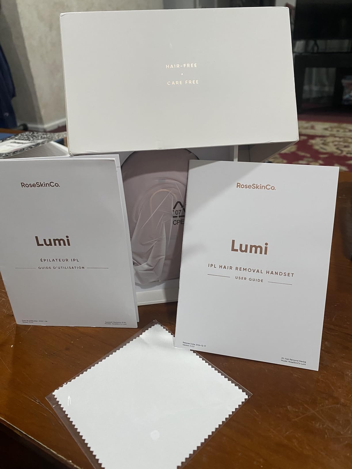 RoseSkinCo Lumi IPL Laser Hair Removal Device, At Home Permanent Hair Reduction on Face, Bikini, Legs, Arms, Underarms, Safe & Gentle Intense Pulsed Light Handheld Device, Rose/Gold customer photo 2