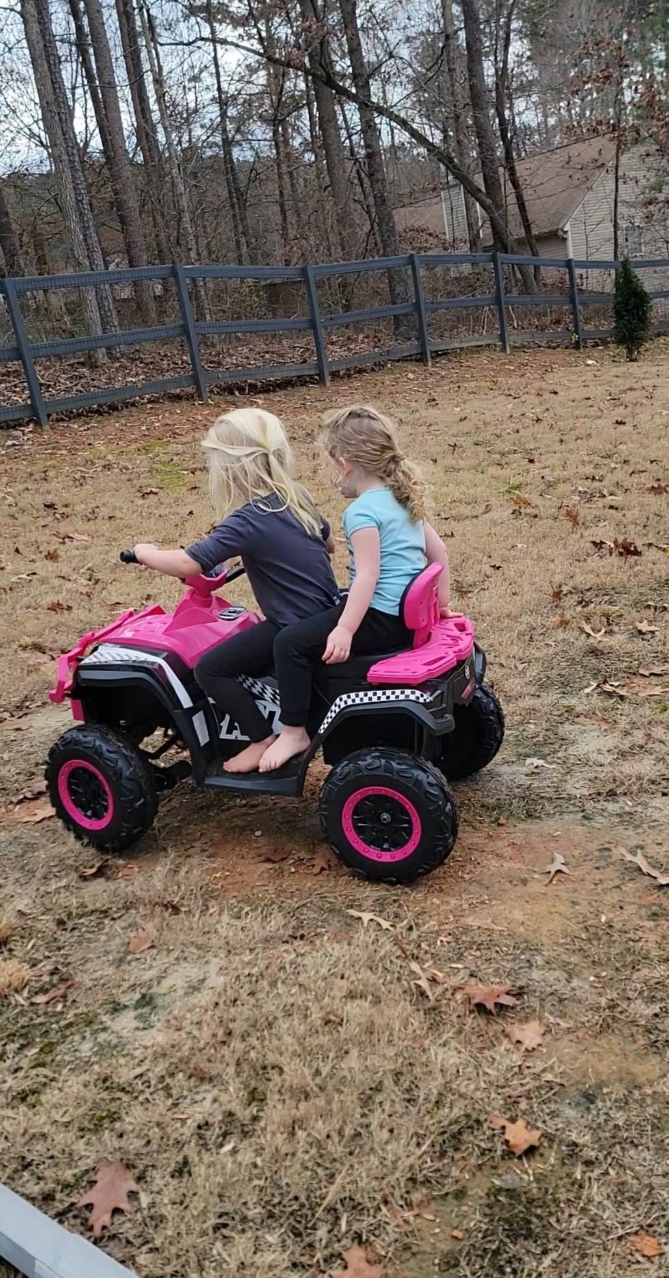 Hikiddo Kids ATV 4 Wheeler, 24V 4WD Electric ATV Ride-On Toy for Big Kids with 2-Seater, 4x200W Motor, 5.6Mph Max Speed - Black customer photo 1