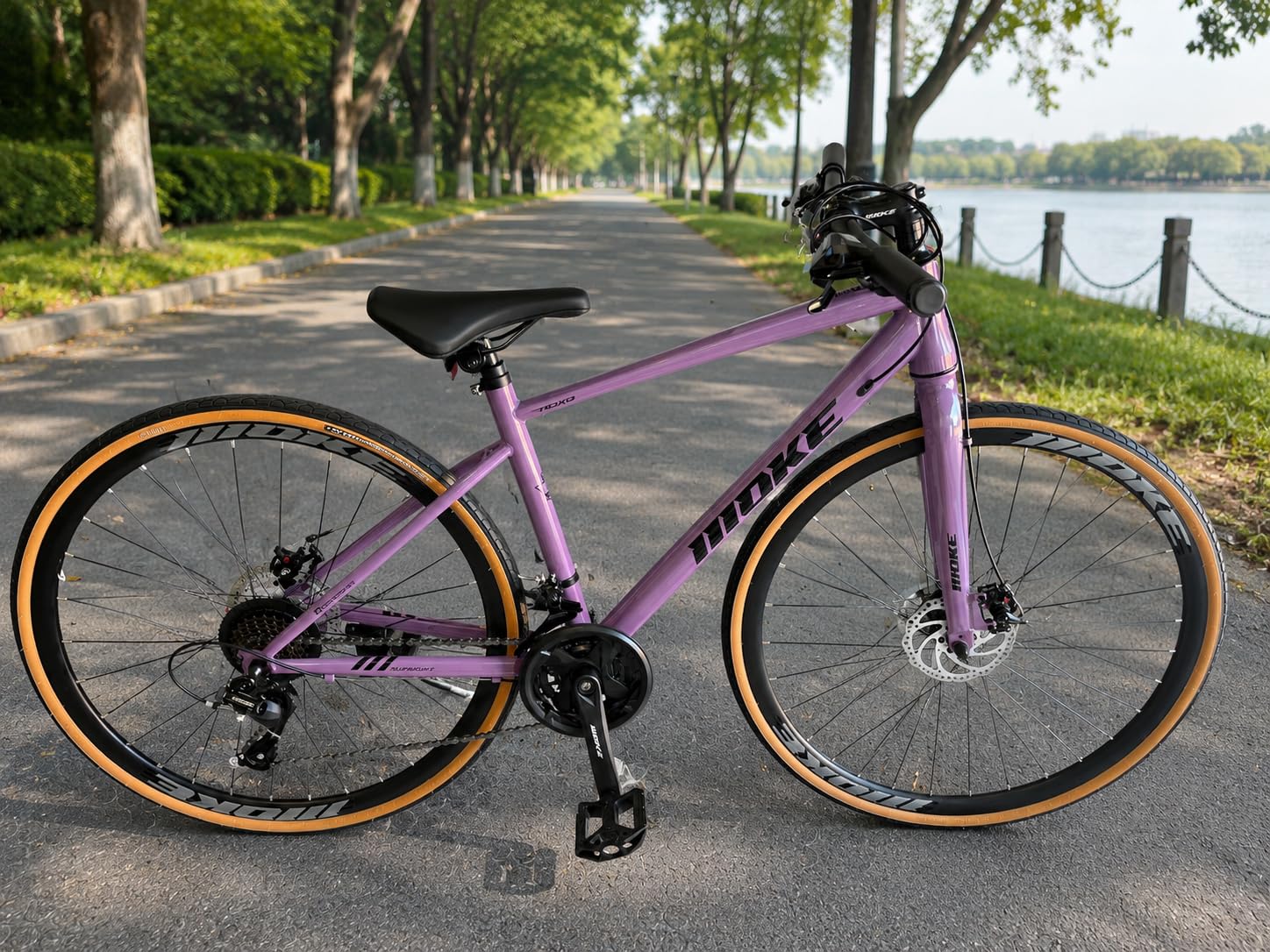 DEYGIA Hybrid Bike, 24-Speed 700C Wheel Hybrid Bicycle with Dual Disc Brakes, Trigger Shifting, Internal Wiring Frame, Lightweight City Commuter Bicycle for Men Women Adult, Multiple Colors customer photo 1